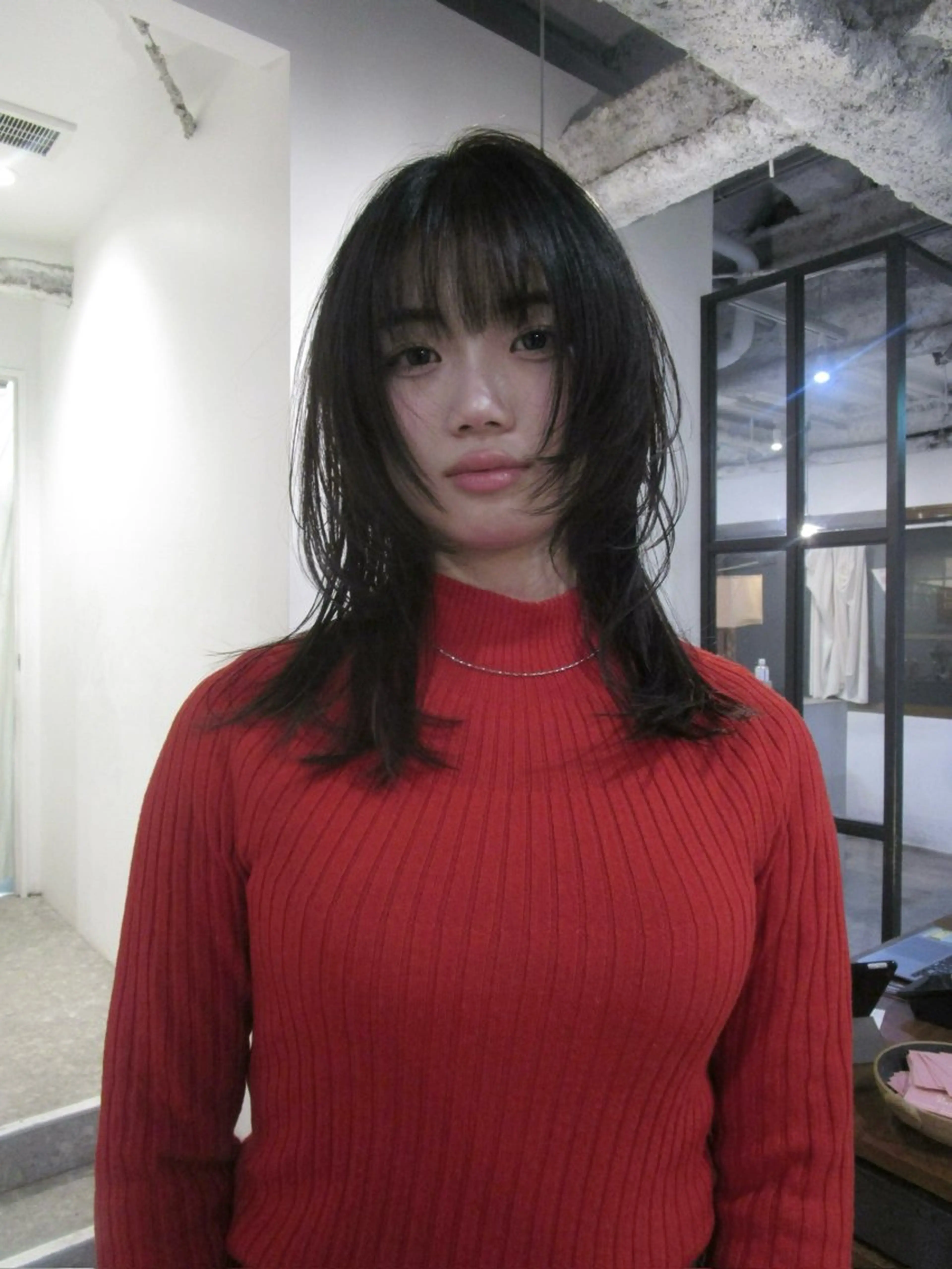 セミロング 顔まわりレイヤー 顔周りカット レイヤーカット yu maのヘアスタイル