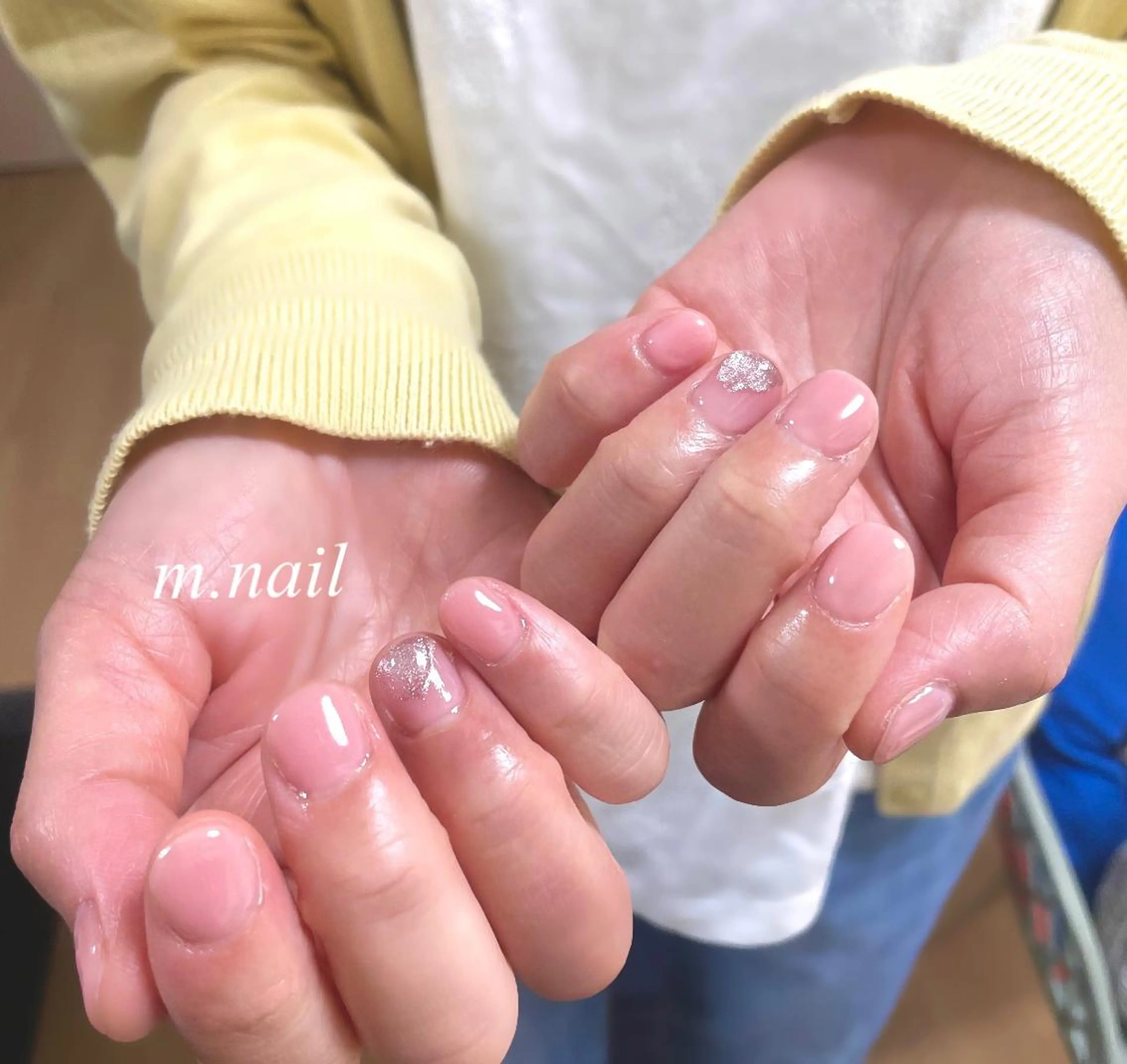 ネイル アートネイル マグネットネイル ニュアンスネイル オフィスネイル ピンク m.nail salonのネイルデザイン