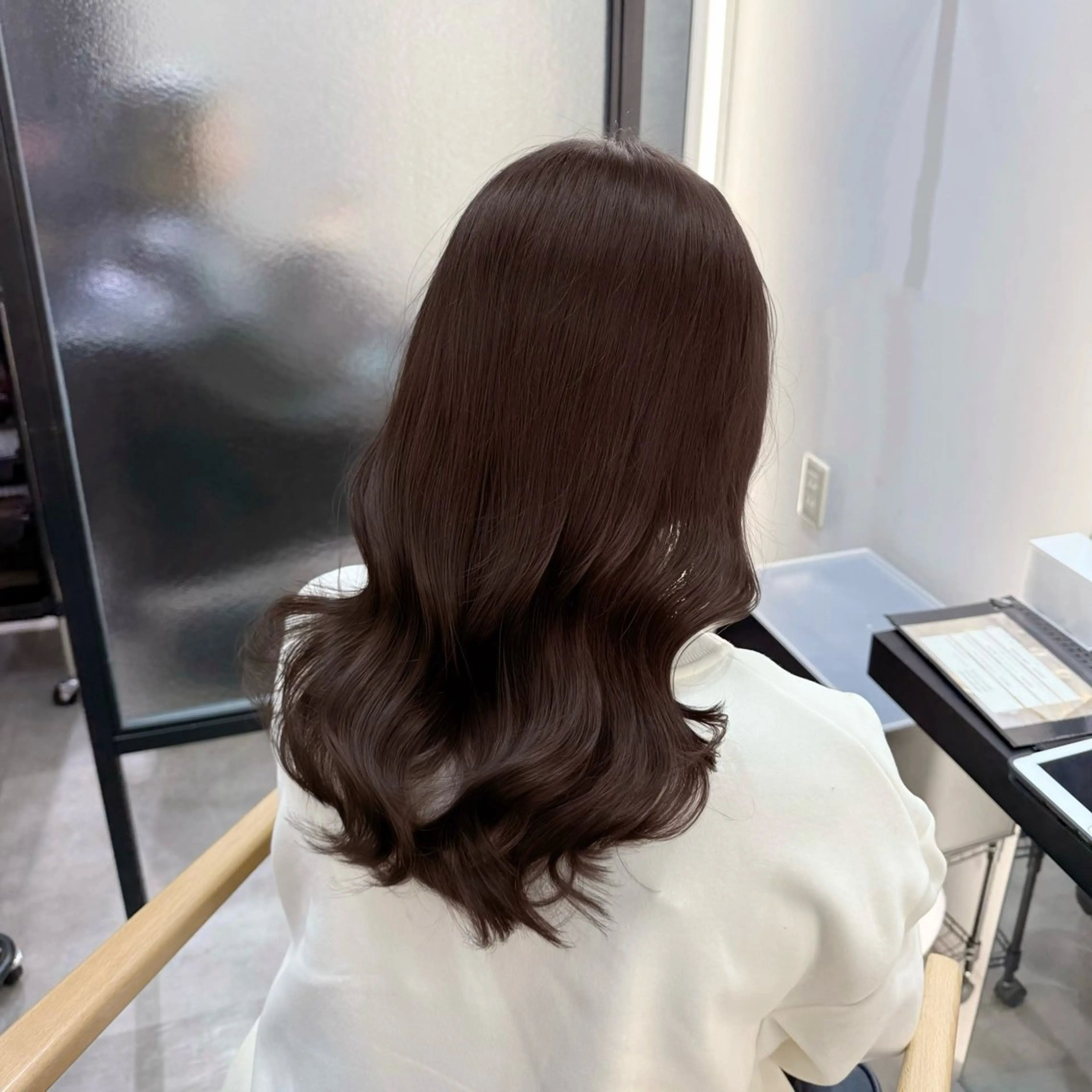 セミロング カラー パーマ カット ヘアカラー パーマ 韓国ヘア/韓国風 パーマ/kazueのヘアスタイル