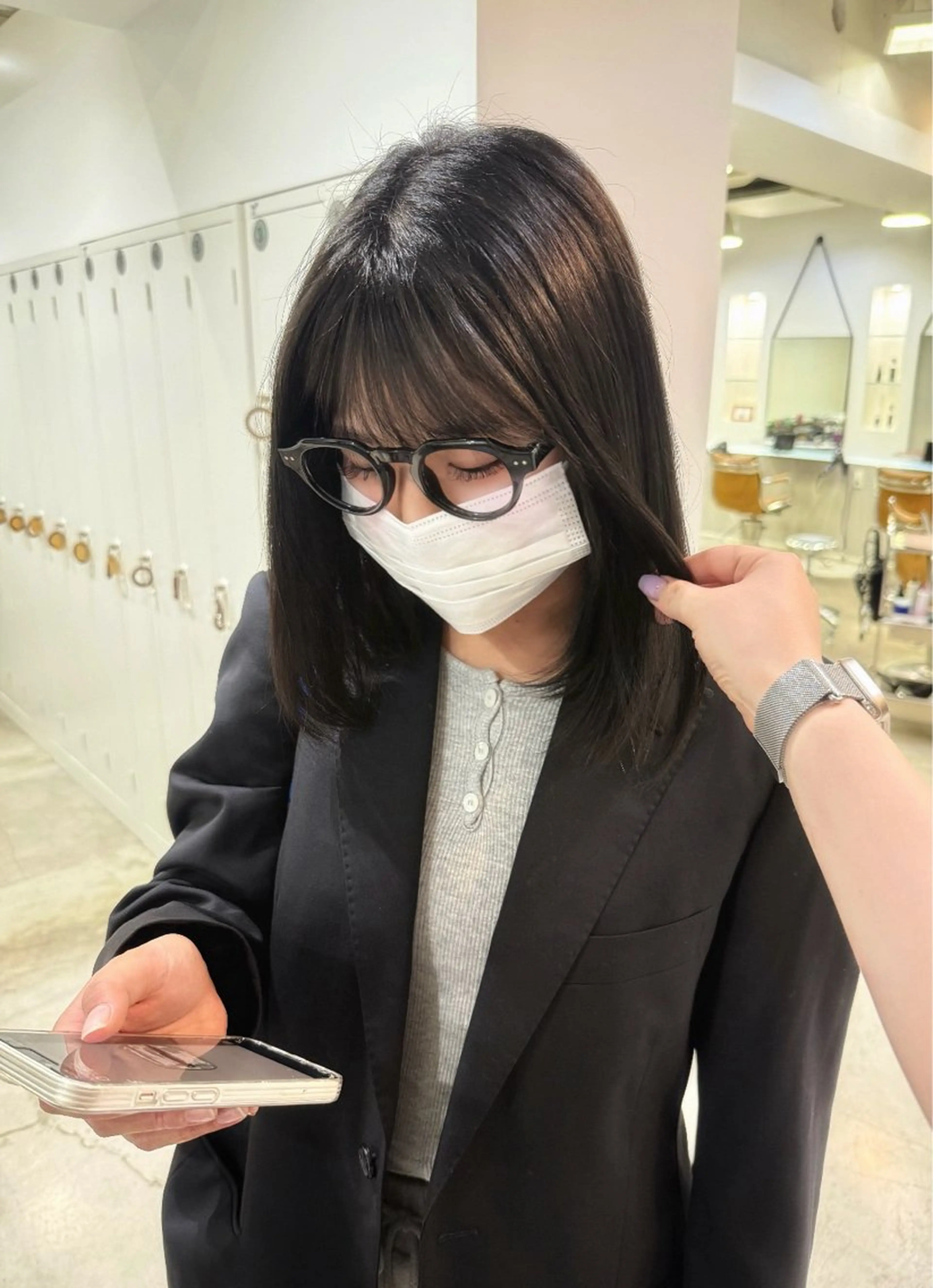 セミロング カラー ブリーチ 透明感カラー ヘアカラー 透明感カラー/ RIKO🌺🥥のヘアスタイル