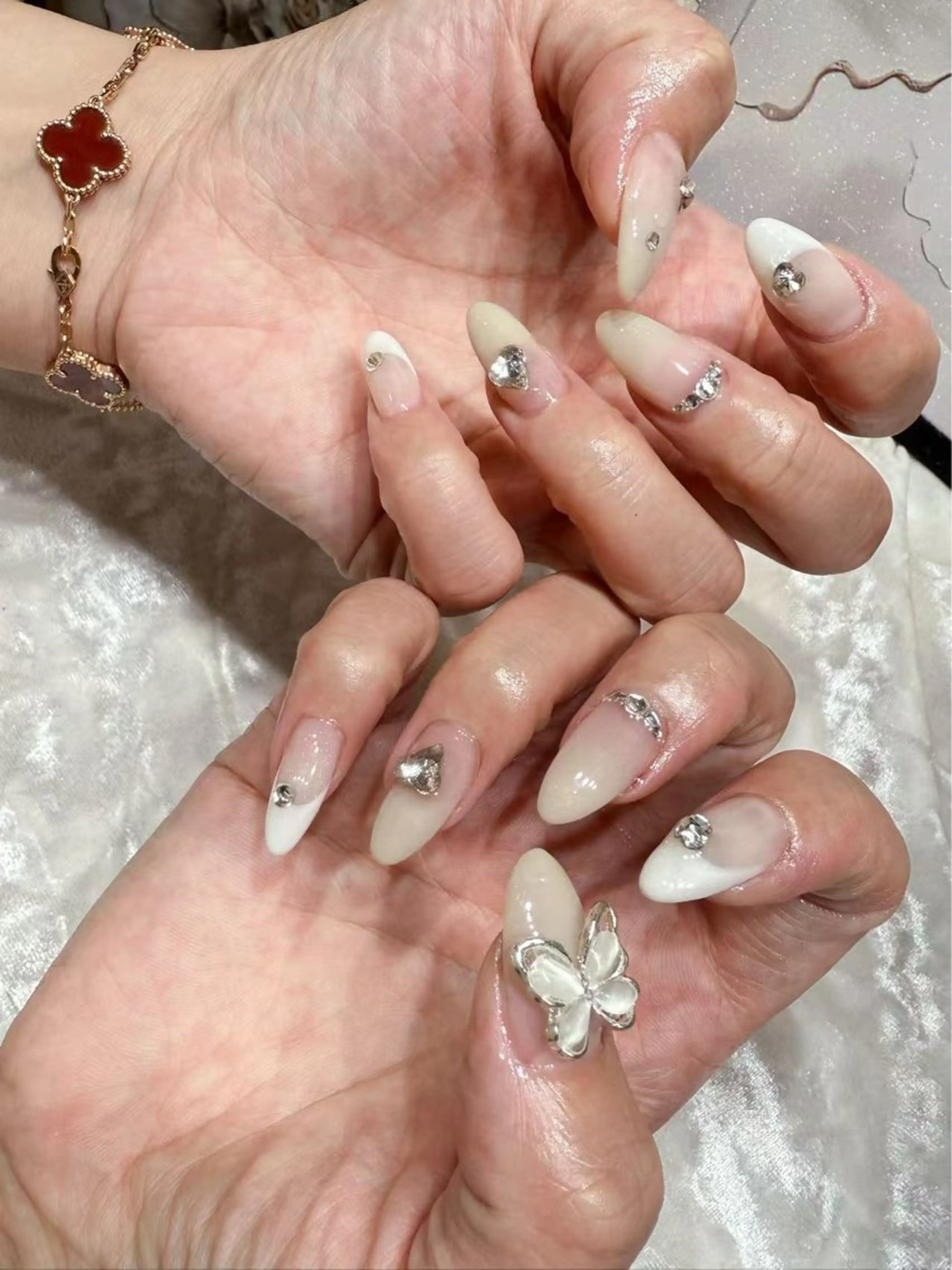 ネイル アートネイル フットネイル ジェルネイル ハート マグネットネイル Babarla　Nail　Salon所属・babarla Nailのネイルデザイン