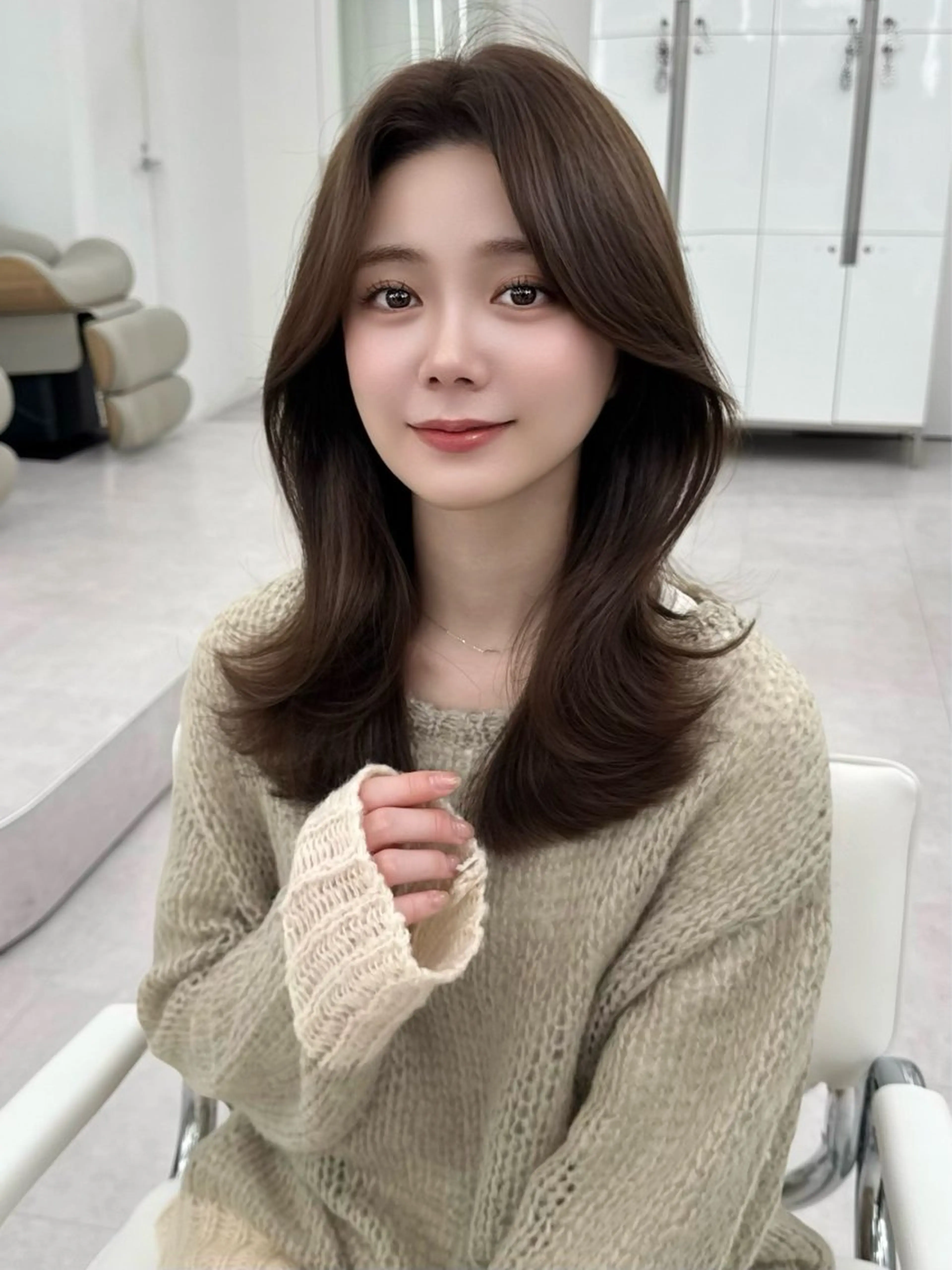 ミディアム カラー ヘアアレンジ カット ヘアカラー トリートメント 顔周り&ミディアム 特化/池袋/kokiのヘアスタイル