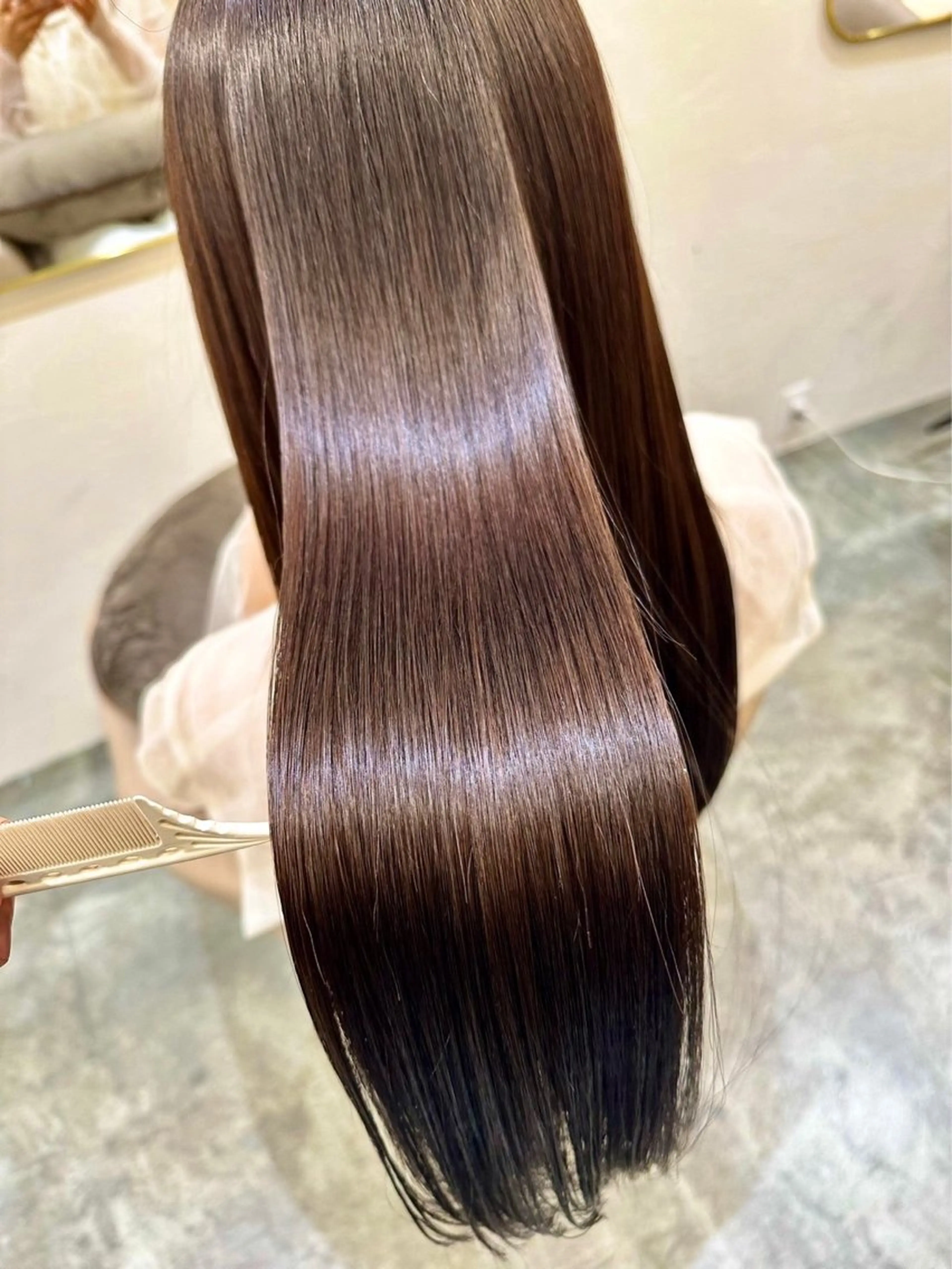 ロング 縮毛矯正 酸性ストレート ブリーチモデル募集中 ゆな🎀のヘアスタイル