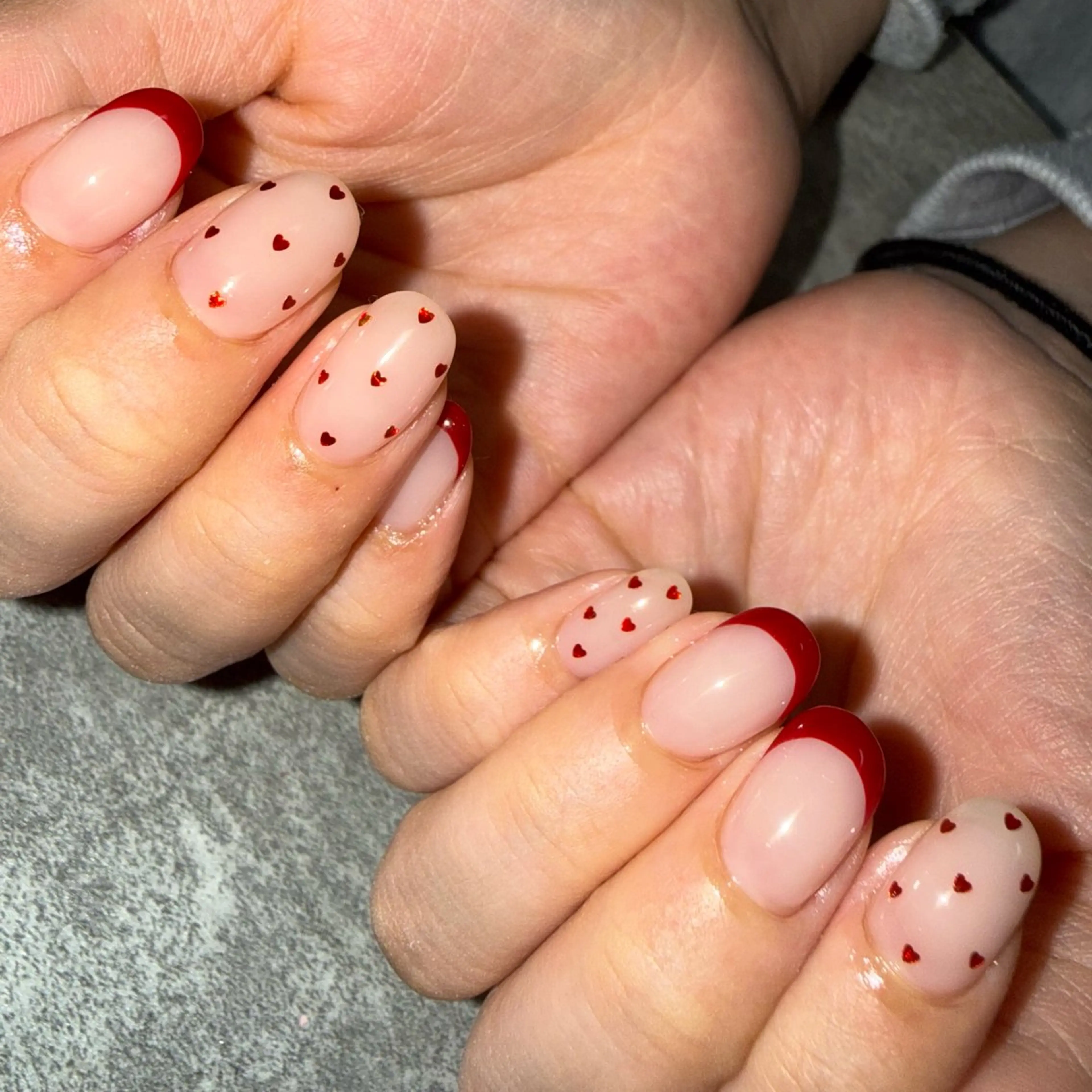 ネイル フレンチネイル ハート バレンタイン ハンドネイル yuki nail...のネイルデザイン