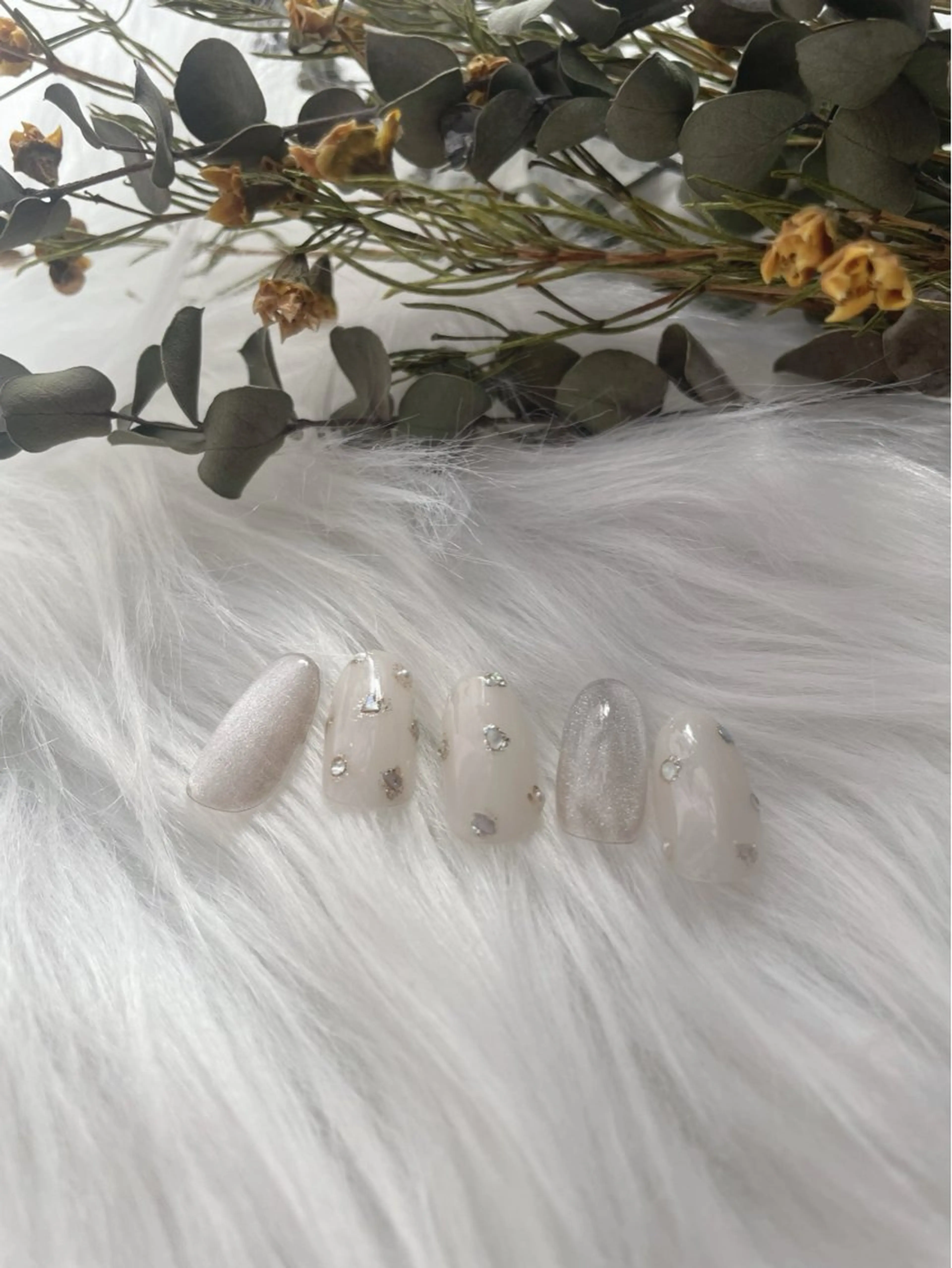 ネイル ブルー フレンチネイル キラキラネイル マグネットネイル ニュアンスネイル timtam --sakiのネイルデザイン