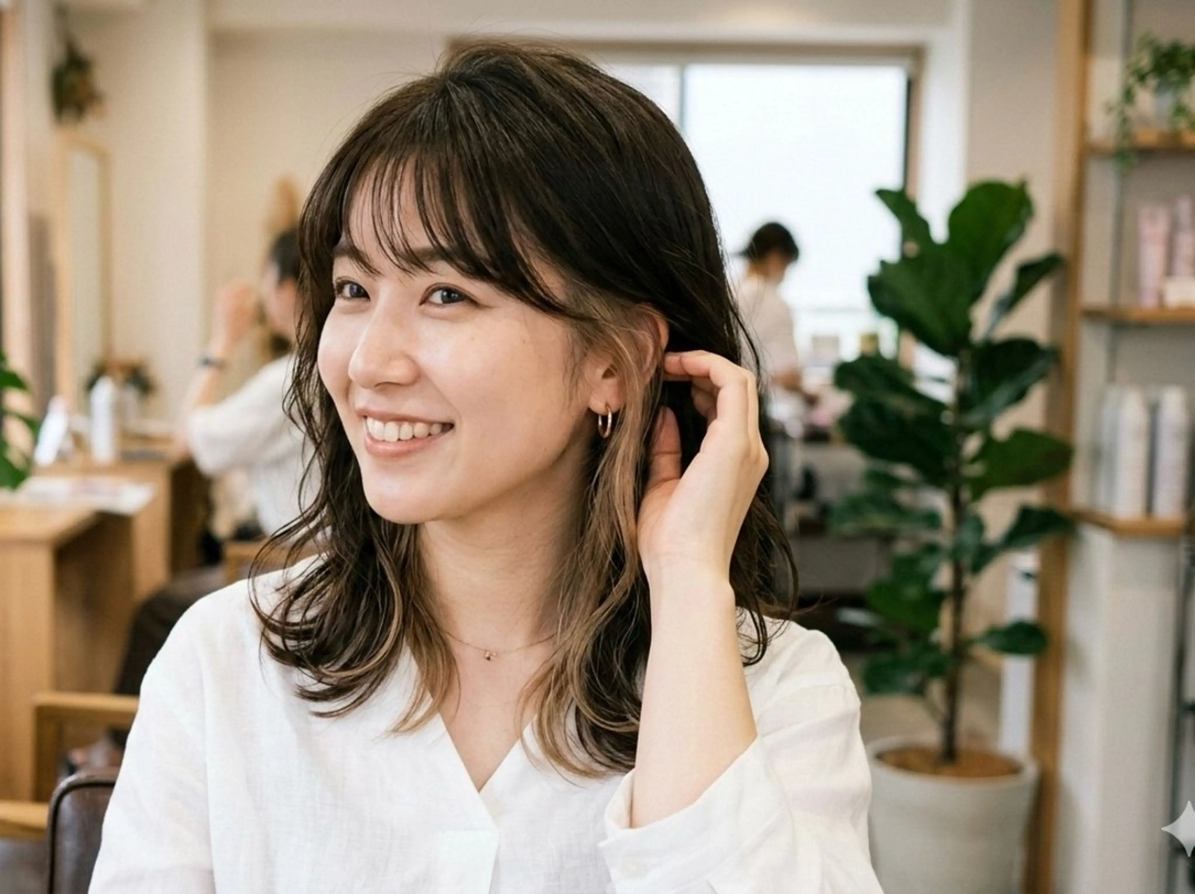 ミディアム カラー ベージュカラー インナーカラー 【パーマ】【デザイン カラー】拳🌊のヘアスタイル