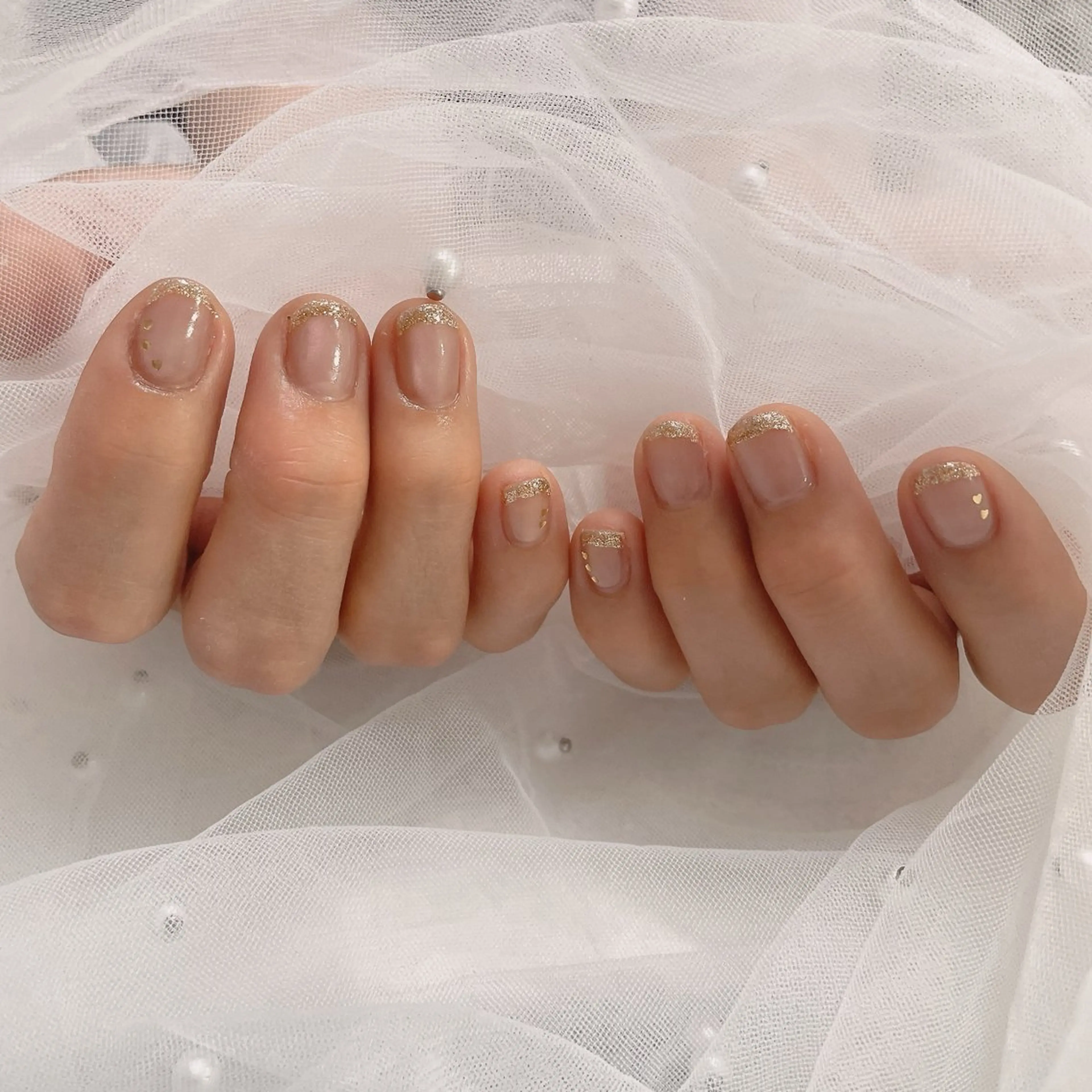 ネイル フレンチネイル ガラスフレンチ マグネットネイル ハンドネイル なっちゃん所属・ネイルサロン なっちゃん(古千谷)のネイルデザイン