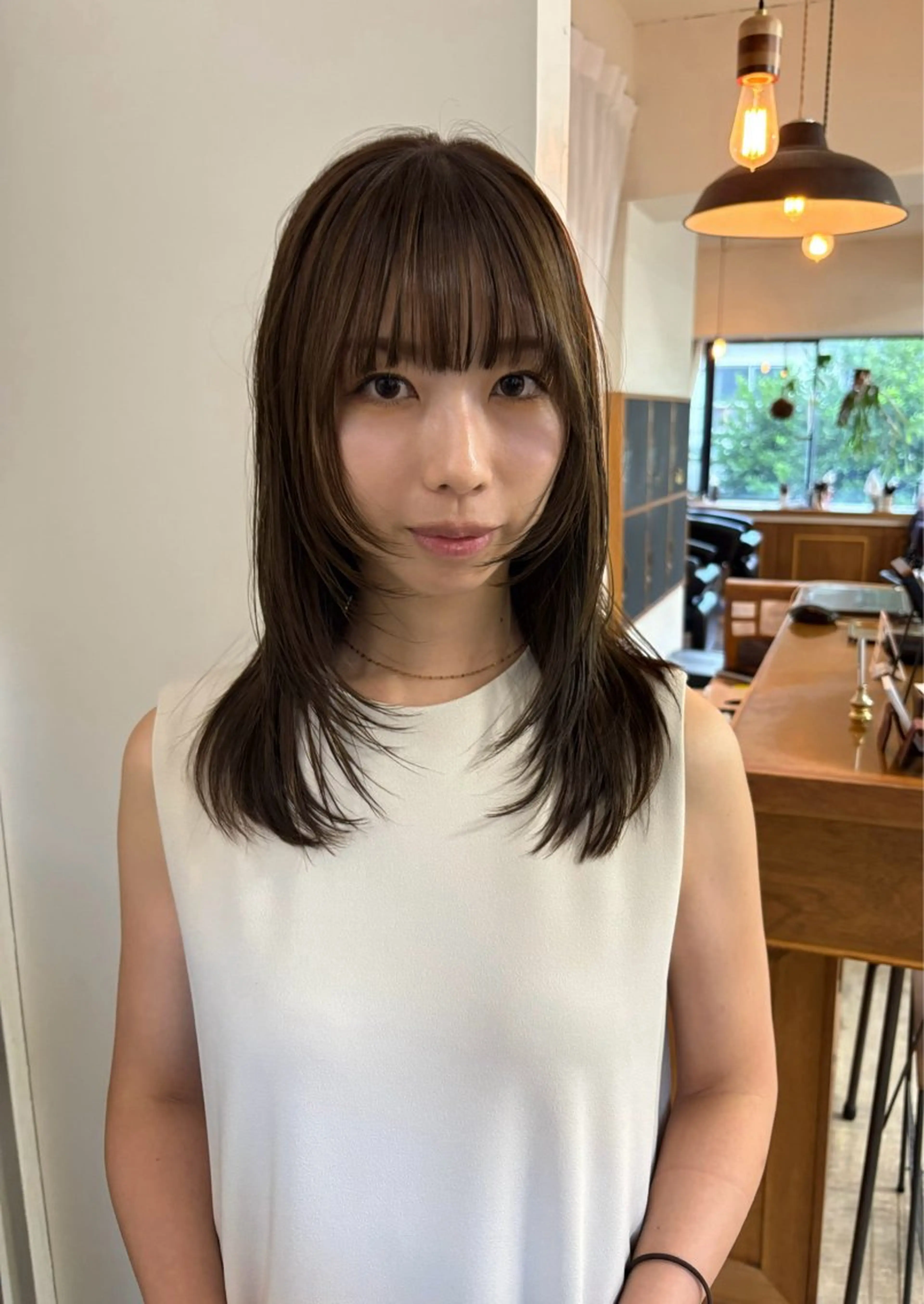 セミロング カラー レイヤーカット カット ヘアカラー トリートメント takada kohのヘアスタイル
