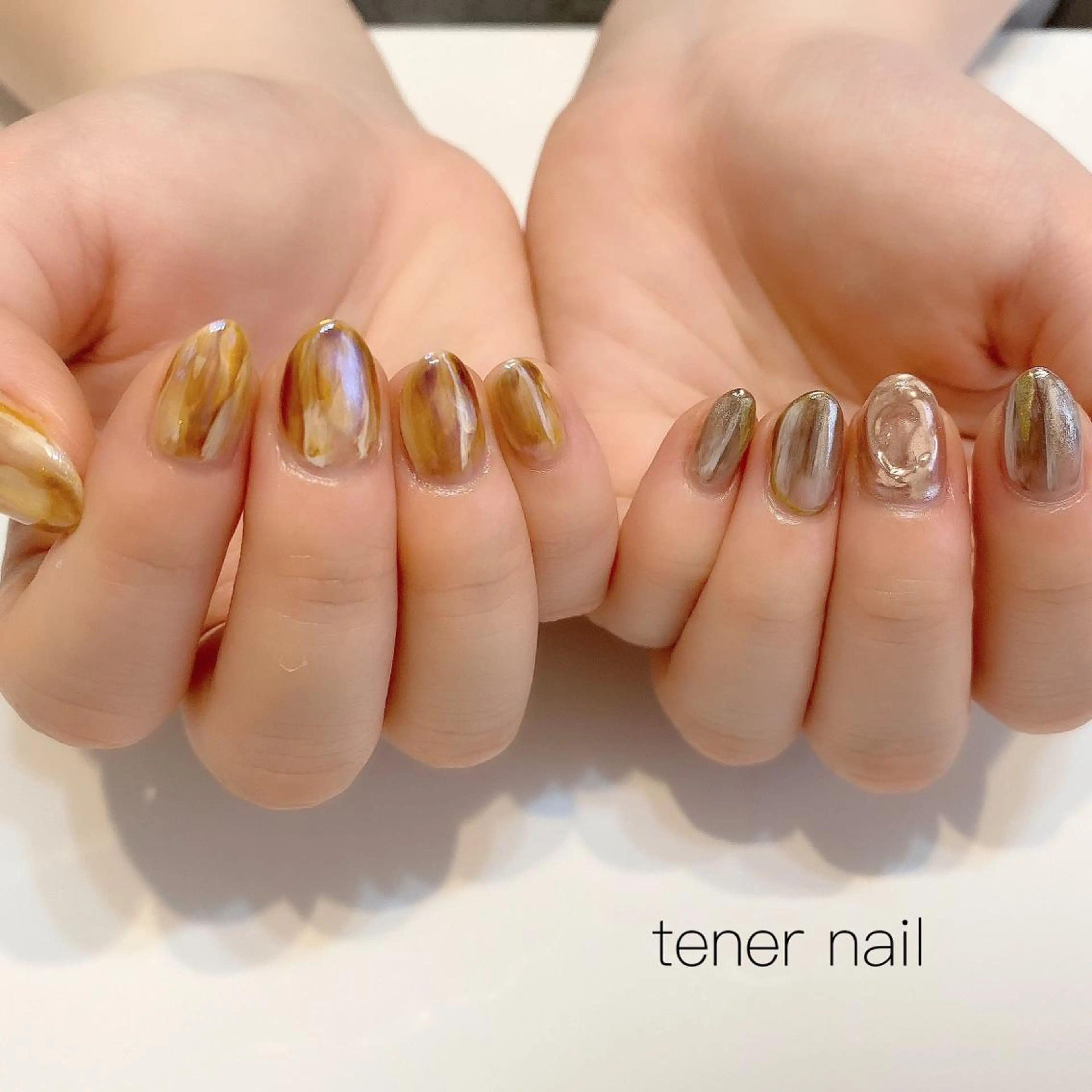 ネイル べっ甲ネイル ニュアンスネイル tener  nail  テネルネイル所属・テネルネイル tener nailのネイルデザイン