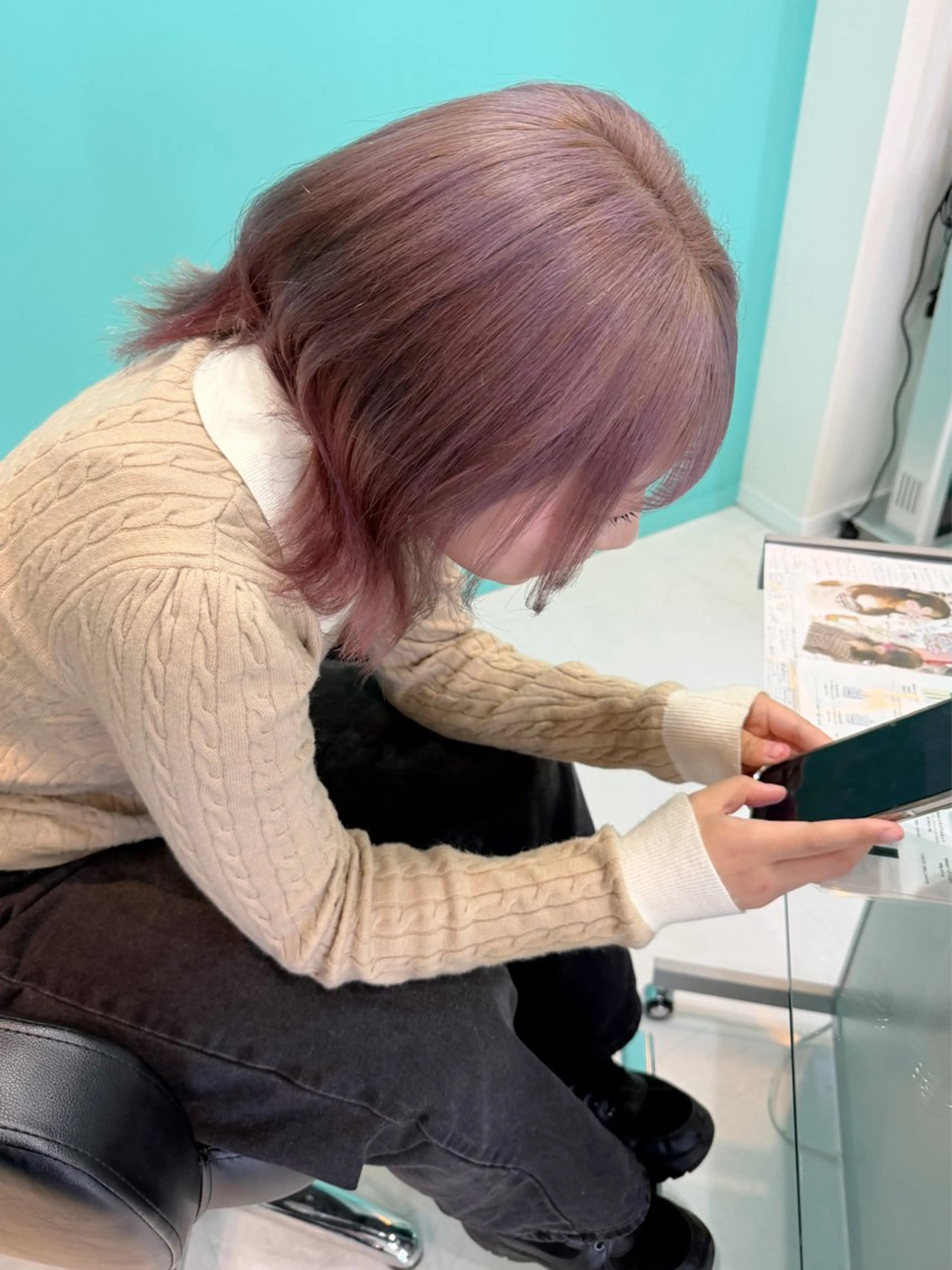 ミディアム カラー ベージュカラー ブリーチ ダブルカラー ピンクカラー ピンクベージュ カット ヘアカラー 🫧ショート/ボブ 池袋西口・泡渕✂️のヘアスタイル