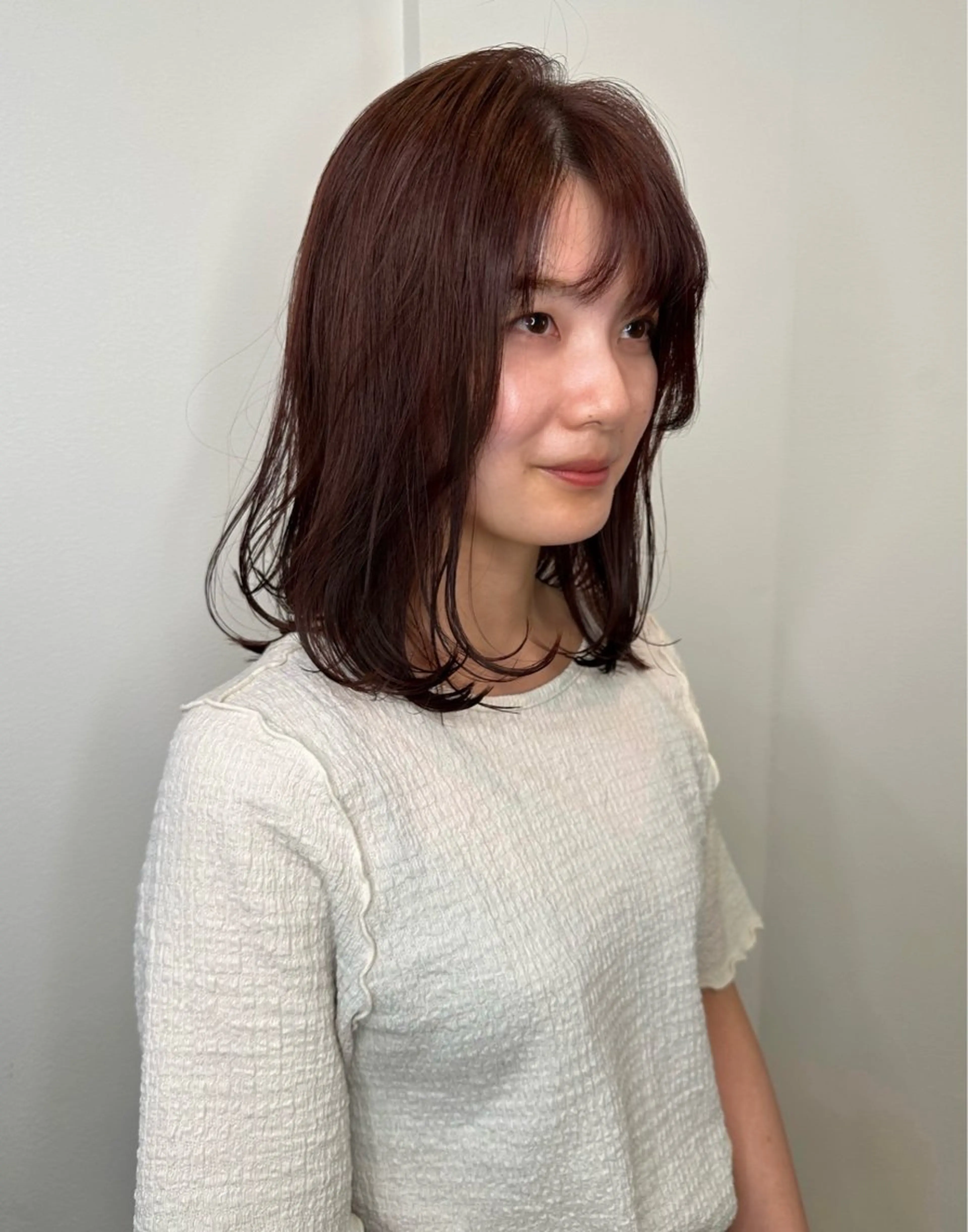 ミディアム カラー ブリーチ ブラウンカラー 透明感カラー ブリーチなしカラー カット ヘアカラー トリートメント ヘアモードKT石橋店所属・田中 泰正のヘアスタイル