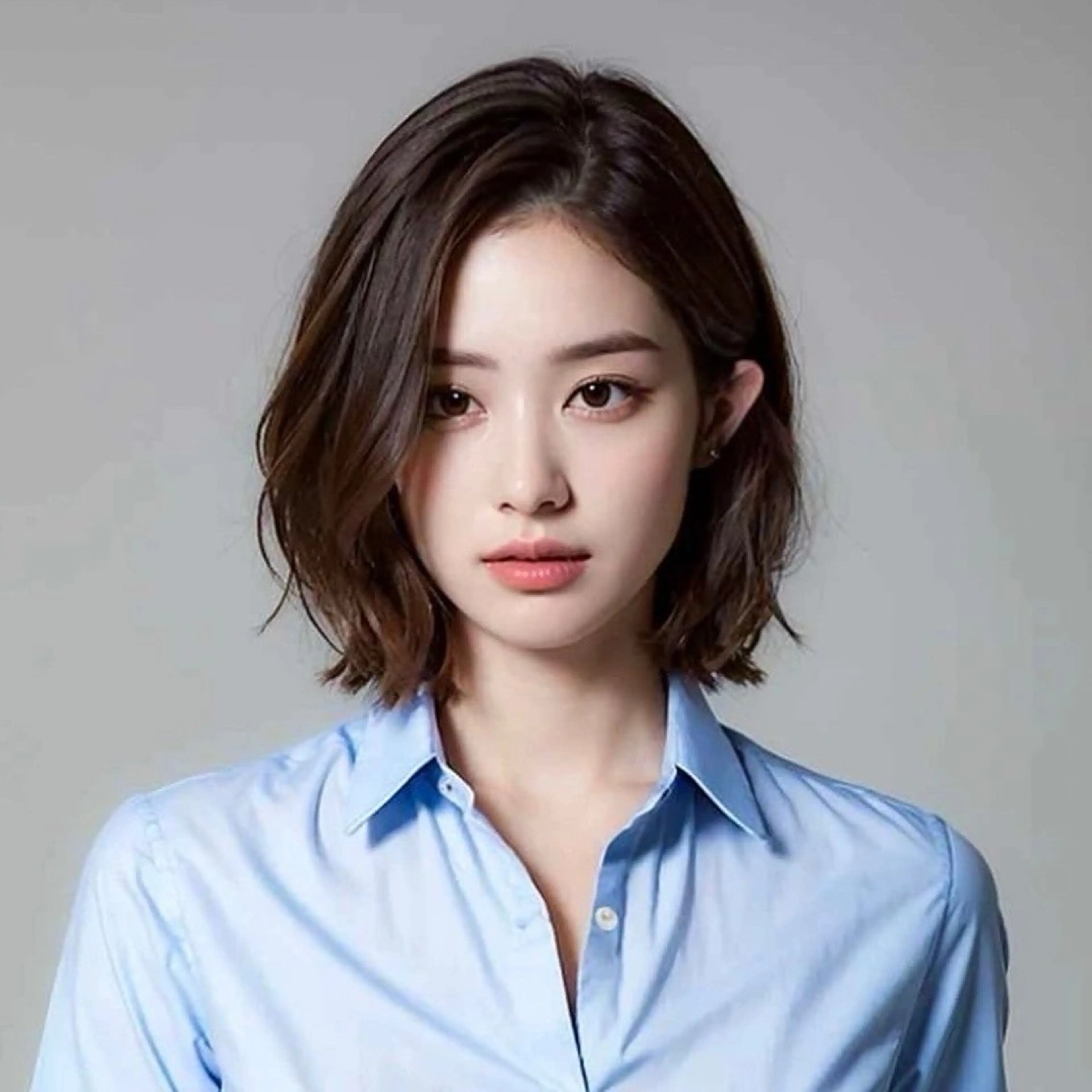 セミロング カラー パーマ ヘアアレンジ シャドウパーマ 石見のヘアスタイル