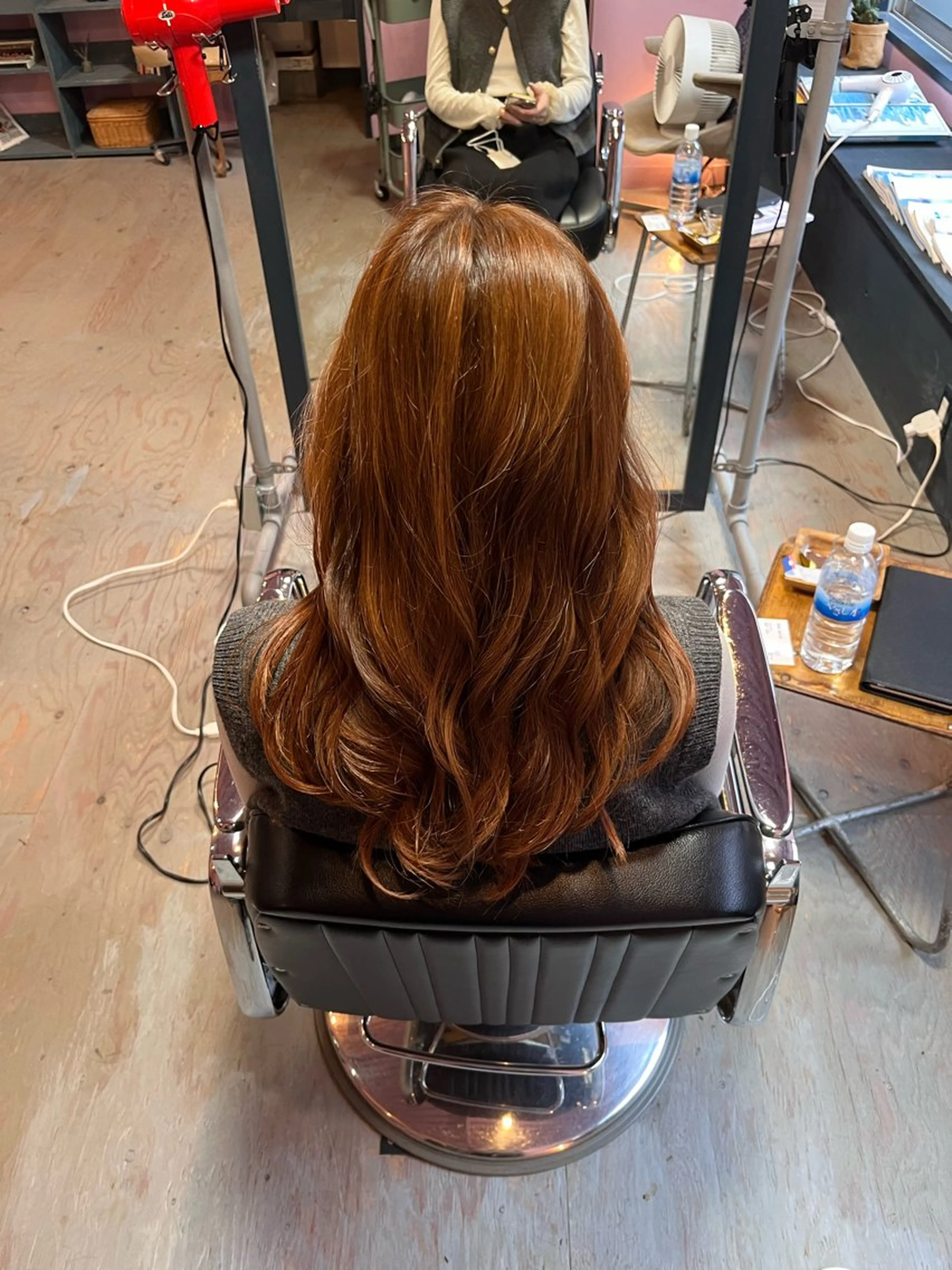 セミロング カラー ブラウンカラー オレンジ オレンジブラウン ヘアカラー PEACE   HAIR所属・藤野 海翔のヘアスタイル