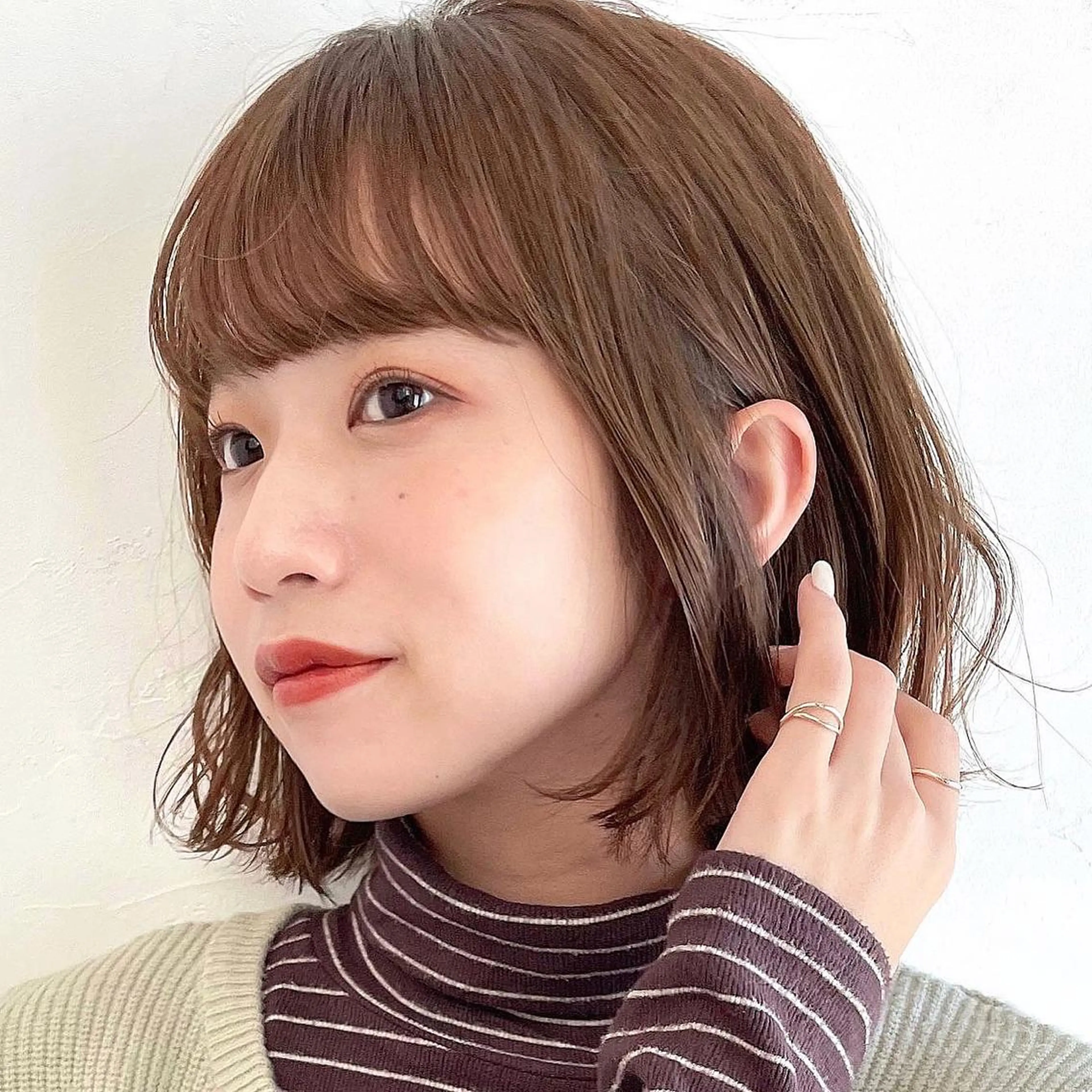 ミディアム カラー OAK 学芸大学所属・秋葉萌　透明感カラー /レイヤー/ボブ♡のヘアスタイル