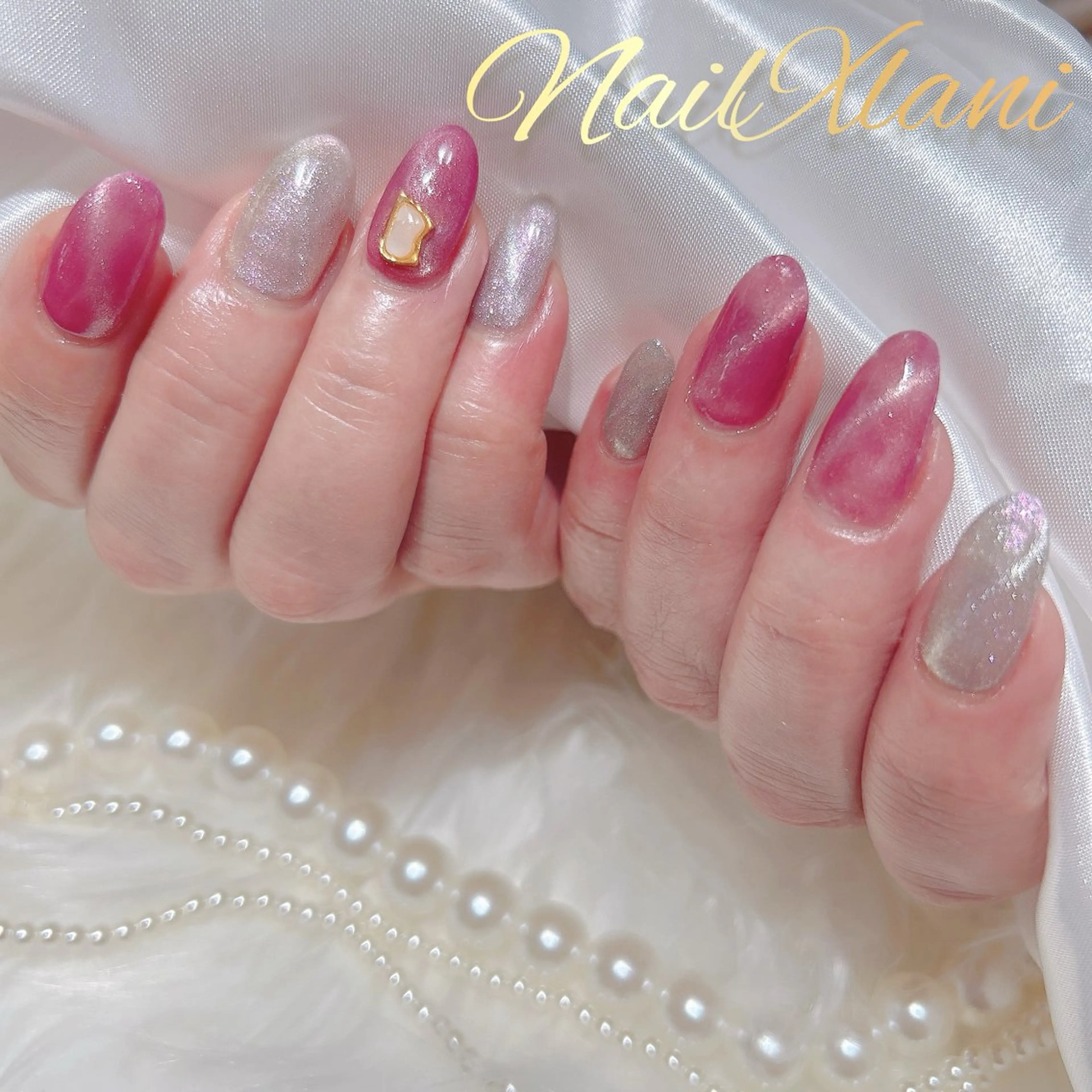ネイル フットネイル ジェルネイル マグネットネイル パラジェル Nail×Lani 深爪矯正対応◎のネイルデザイン