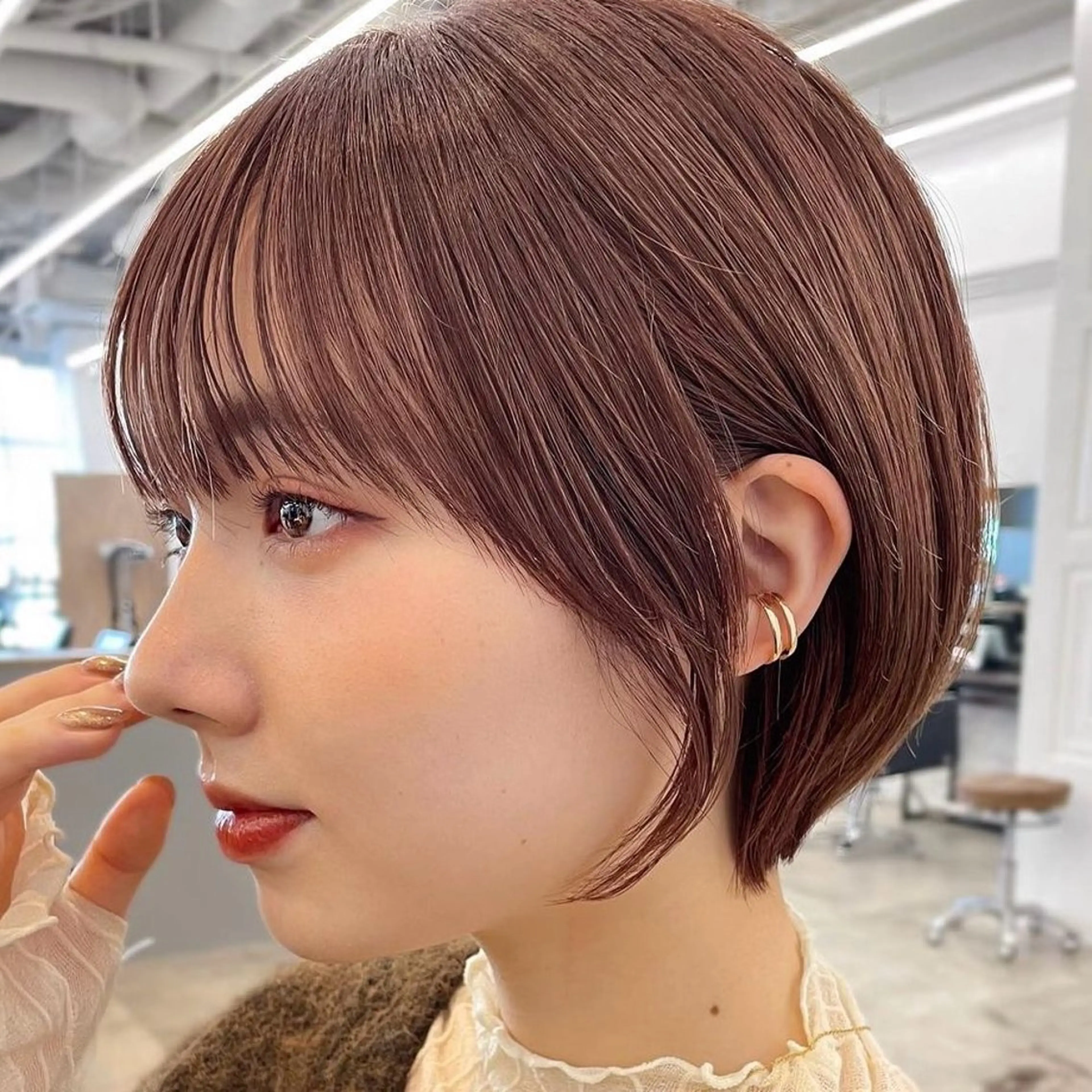 ショート カラー ヘアアレンジ 【柔らか透明感✨/ 似合せ前髪】大石葉月のヘアスタイル