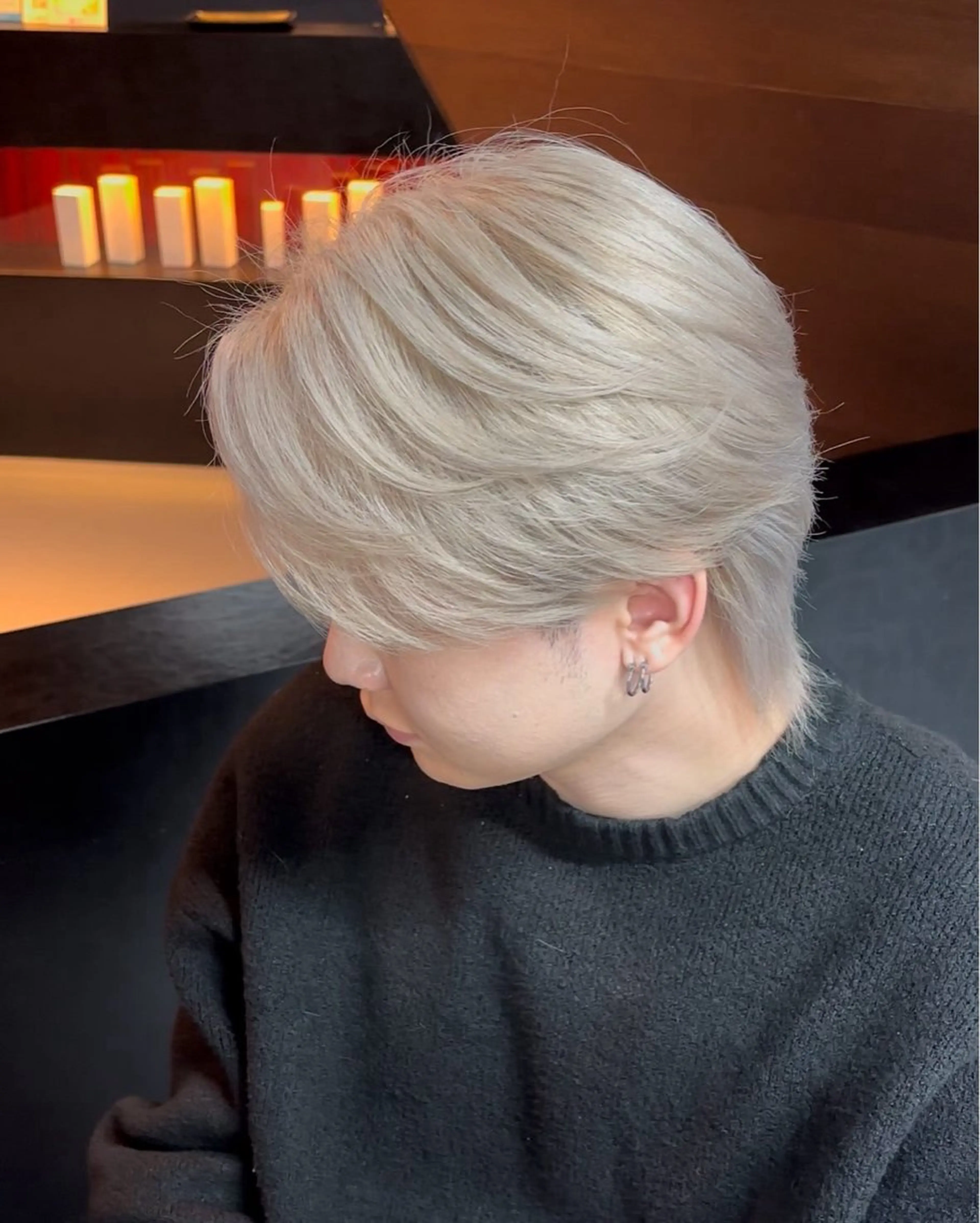 カラー メンズ メンズブリーチ メンズハイトーン メンズ韓国風 学生（メンズ向け） ブリーチ カット ヘアカラー いなおか かなとのヘアスタイル