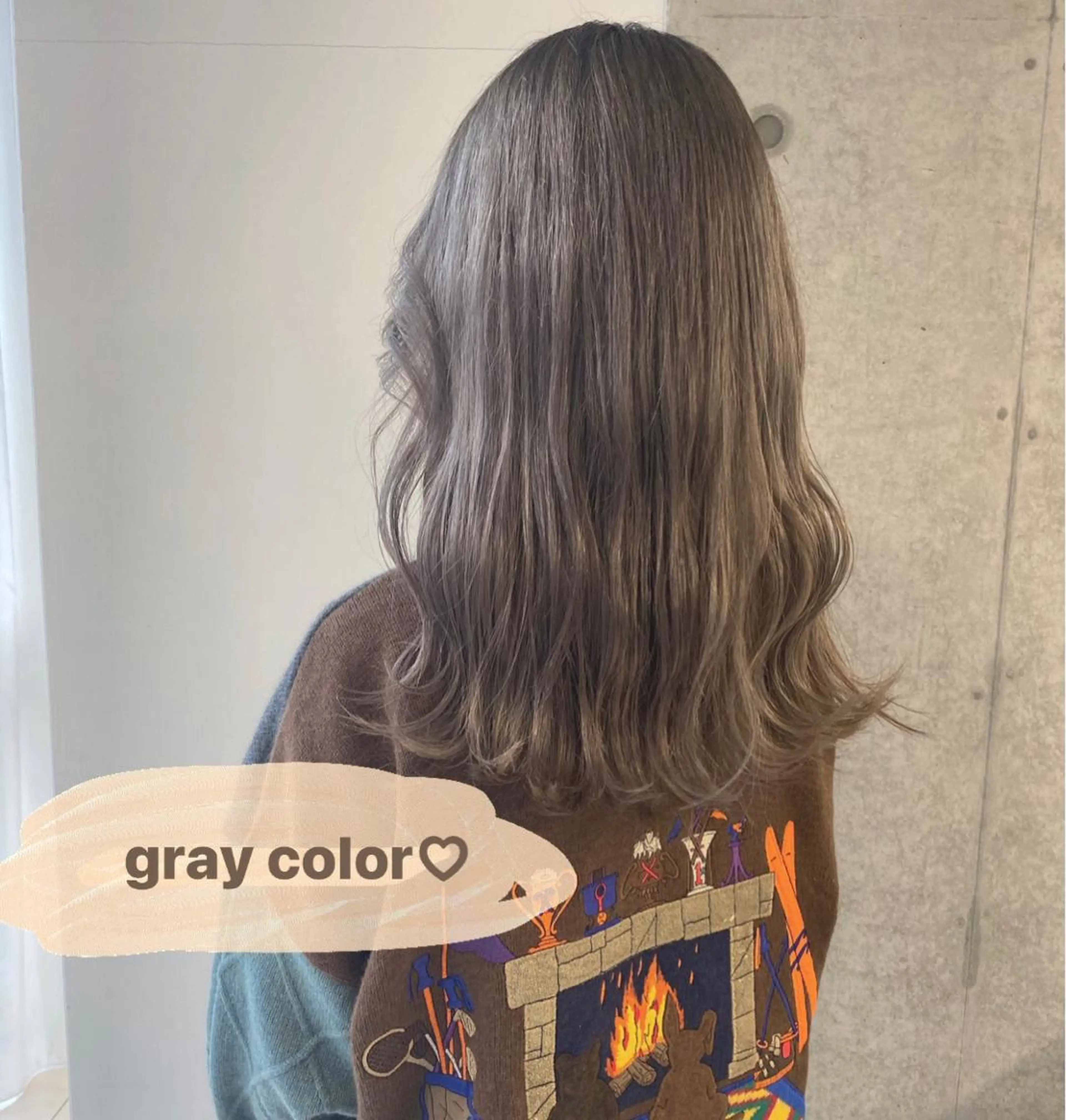 ロング カラー ブリーチ 透明感カラー グレージュ ナツミ/透明感カラー /酸性ストレートのヘアスタイル