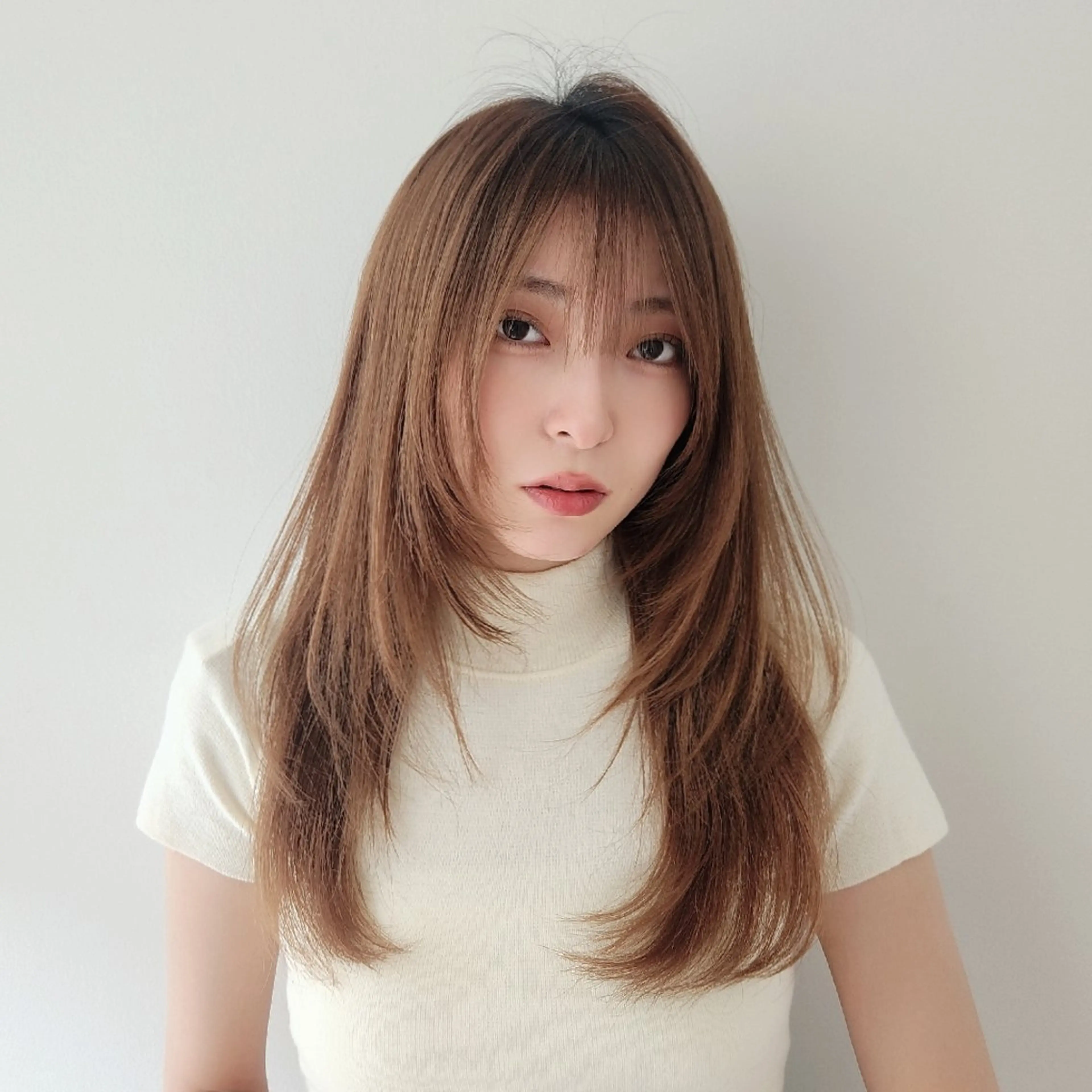 カラー ロング カット ヘアカラー トリートメント Nanako。/韓国 ヘア/顔周りカットのヘアスタイル