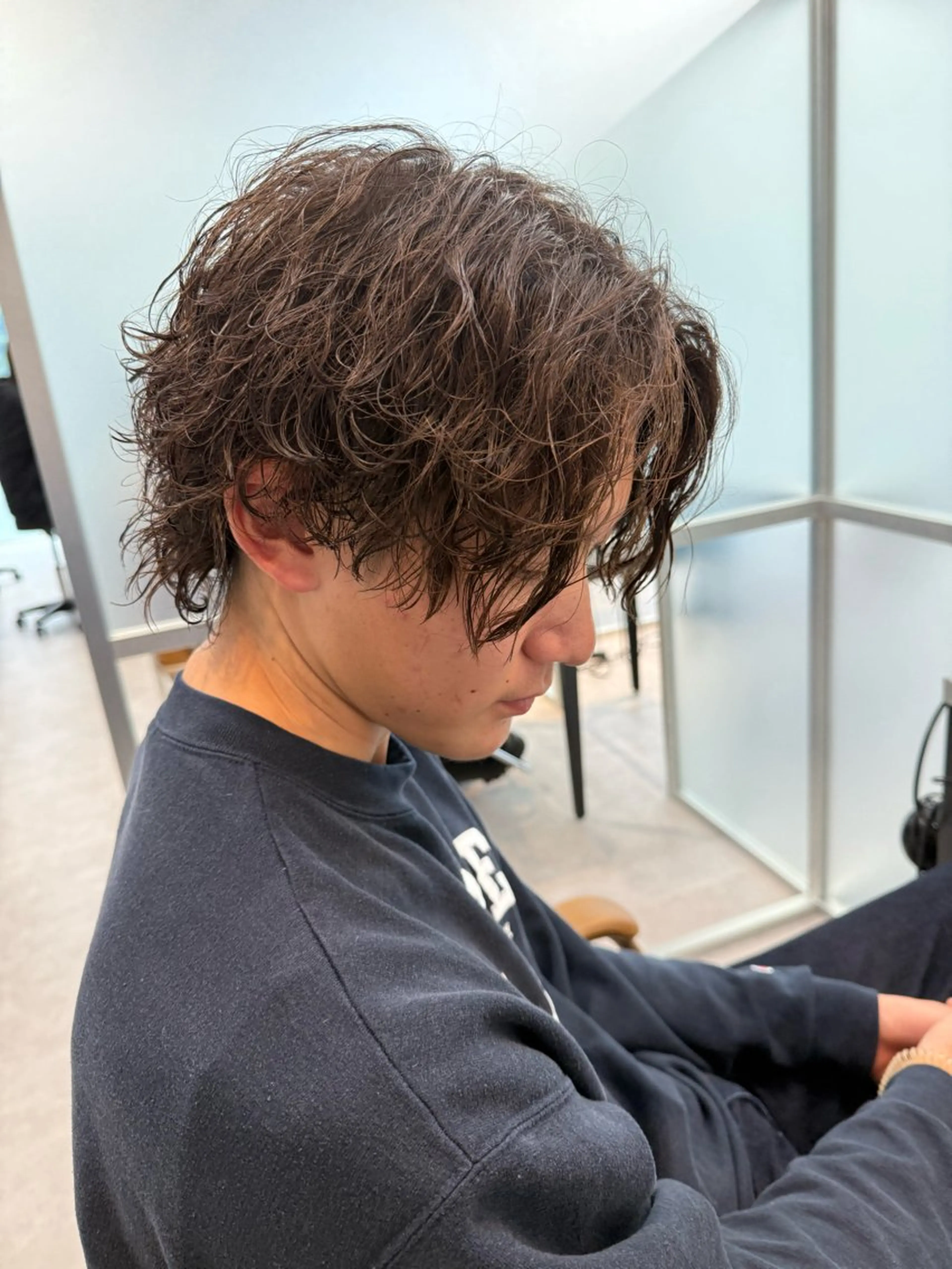 ミディアム パーマ メンズ 波巻きパーマ カット パーマ メンズパーマ職人/ 天神/tatsukiのヘアスタイル