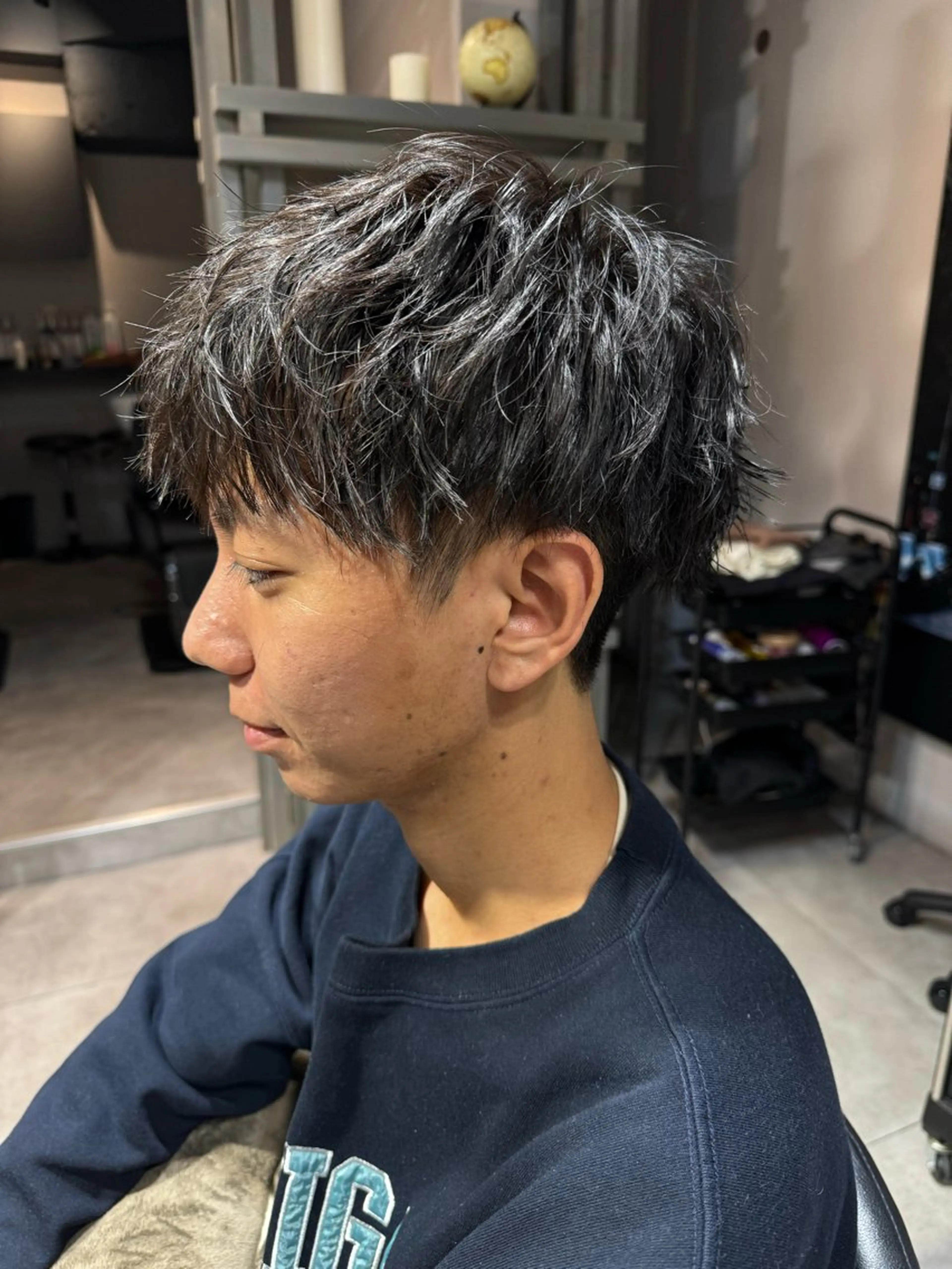 ショート パーマ メンズ メンズパーマ 学生（メンズ向け） 学生 カット パーマ トリートメント Dxxxx III所属・女性目線の大人 メンズ*Ayakaのヘアスタイル