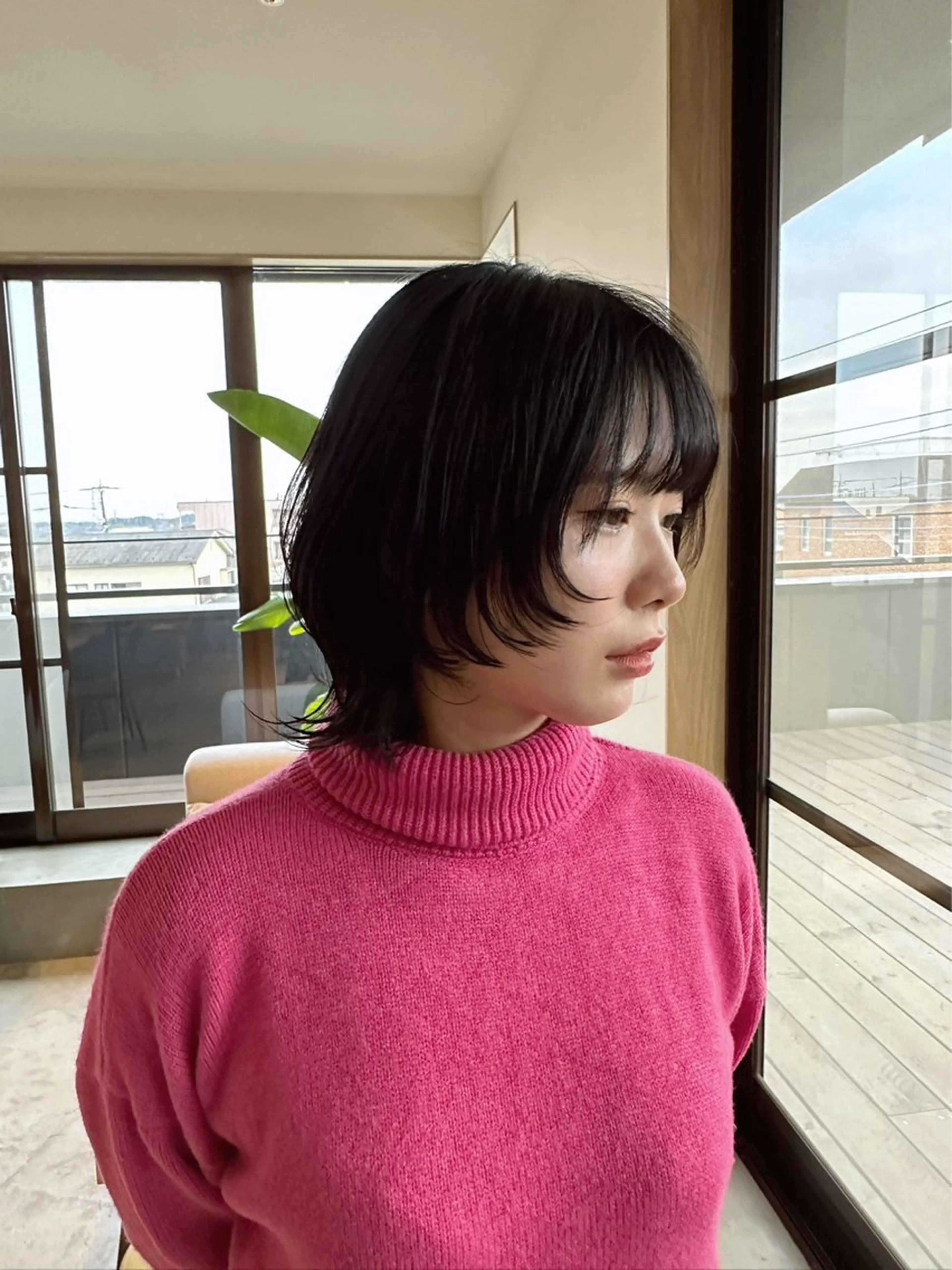 ミディアム カラー レイヤーカット ウルフカット ウルフレイヤー カット ヘアカラー トリートメント 韓国系/ウルフ/ ブリーチ/常角友野のヘアスタイル