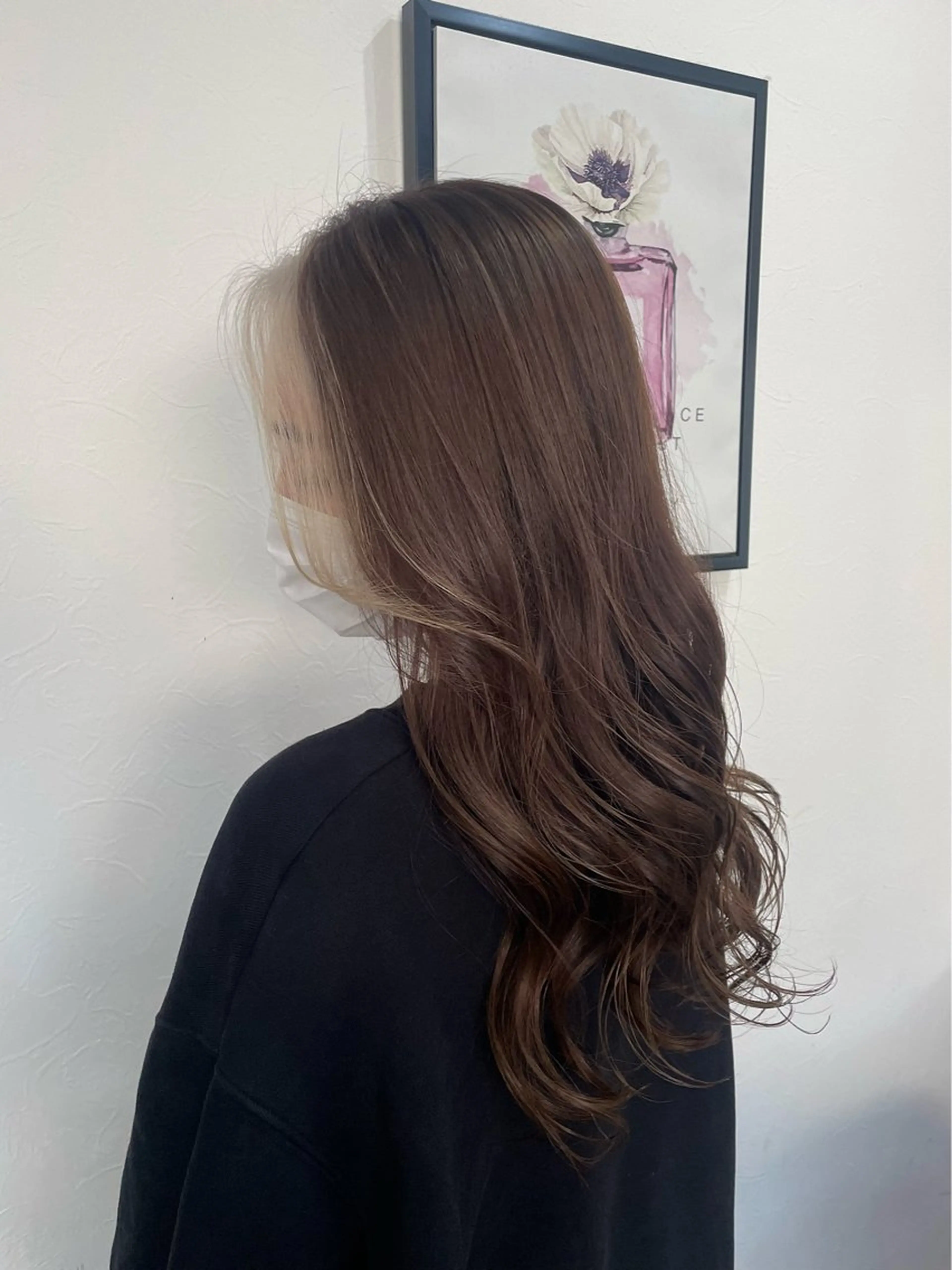 ロング カラー ミストバング  フェイスフレーミング acero + hair&eyelash 幸手店【アチェロ】所属・ハイライトハイトーン 💖MOMOKAのヘアスタイル