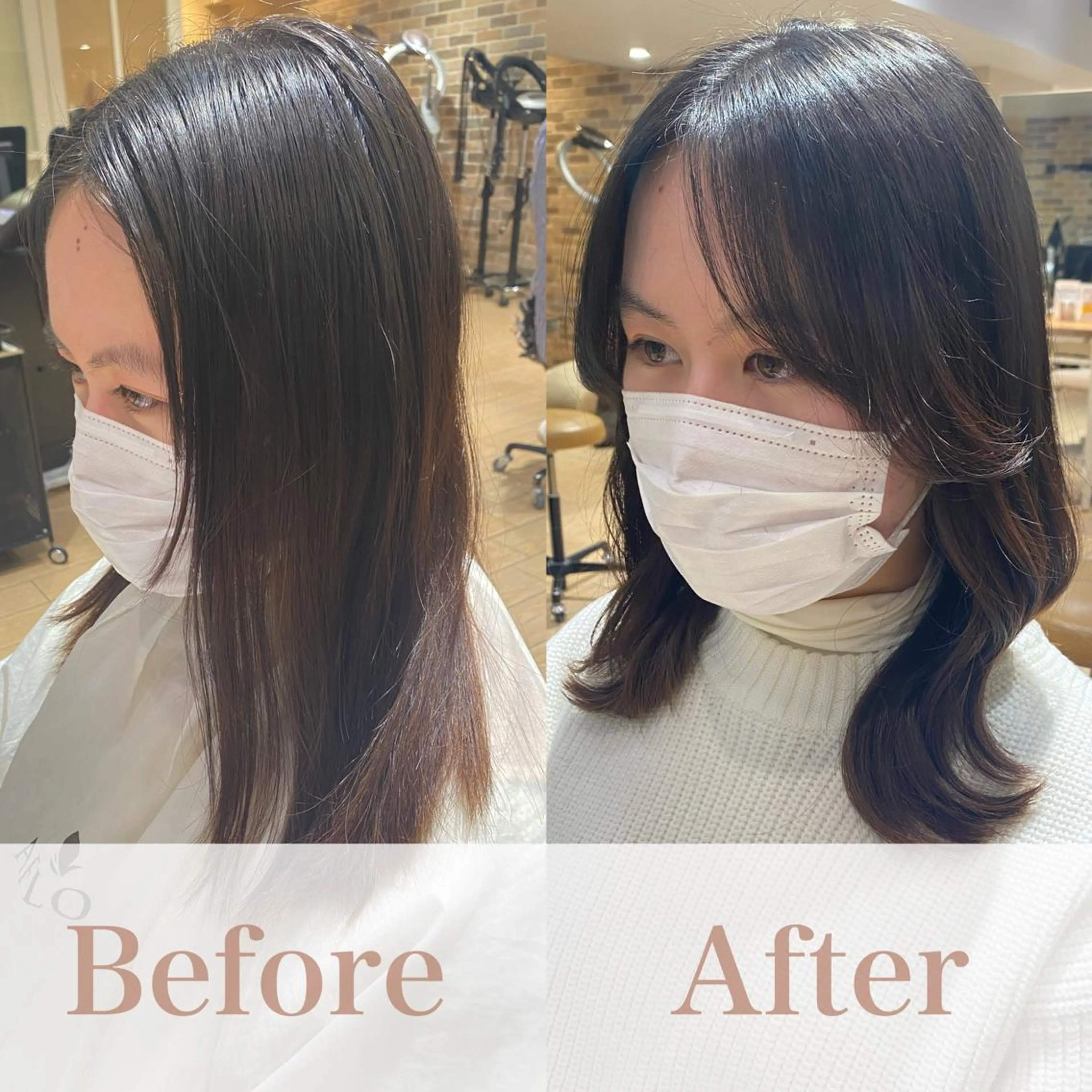 ミディアム くびれヘア 顔周りカット 顔周り/くびれヘア 韓国ヘア💕風間るなのヘアスタイル