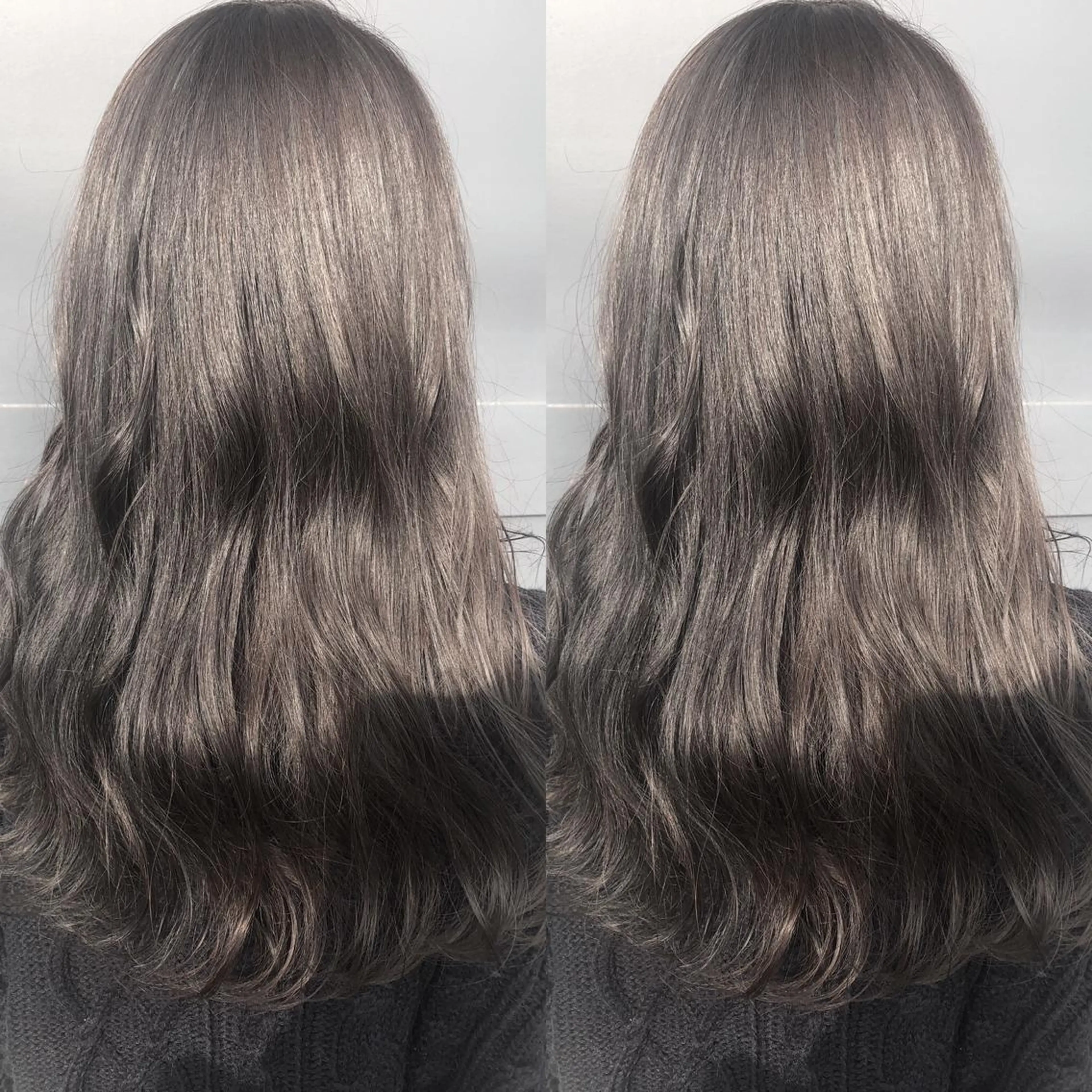 ロング カラー ダークグレー 長谷川 沙紀のヘアスタイル