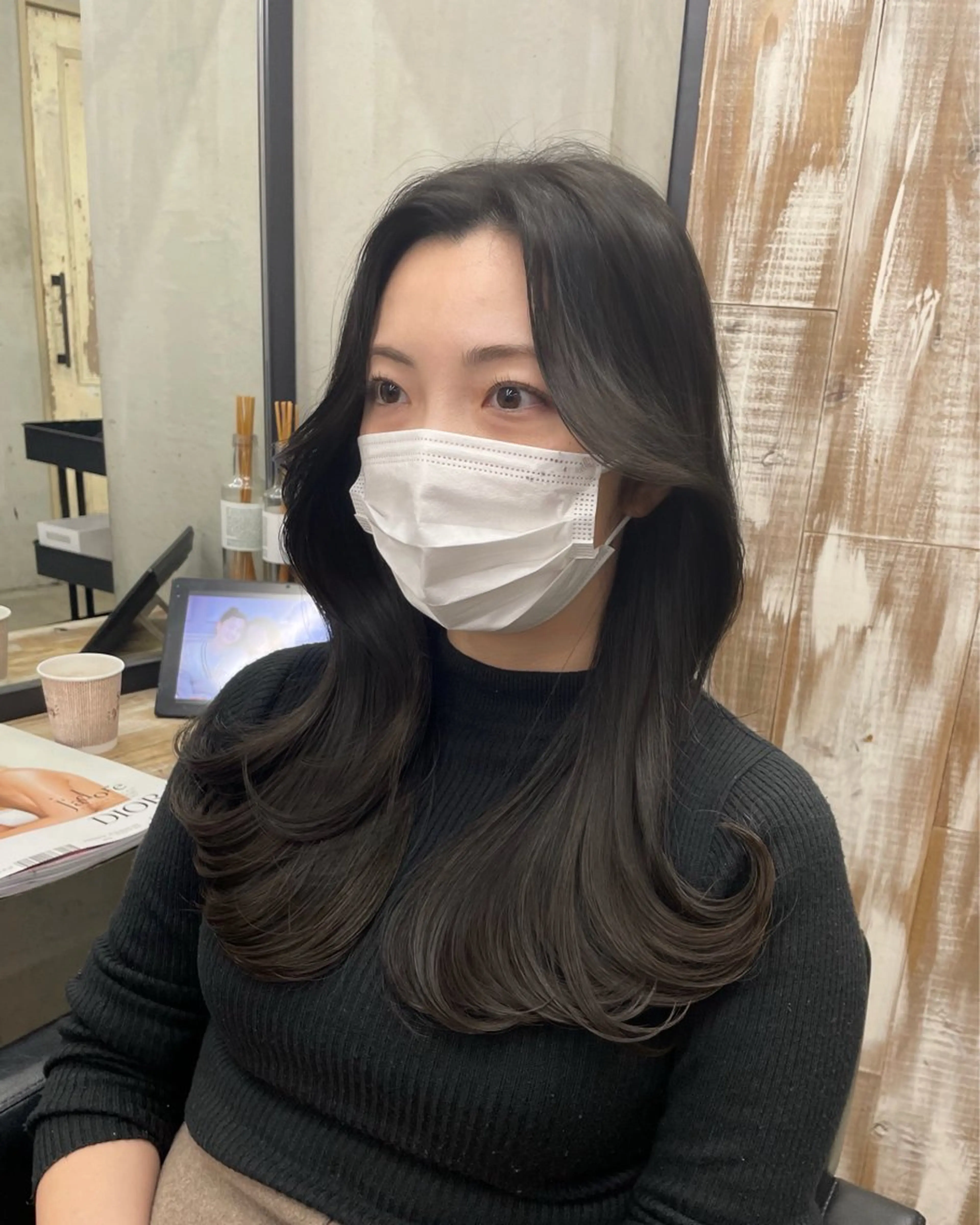 ロング カラー ヘアカラー 新宿/韓国ヘア/ 髪質改善ストレートのヘアスタイル