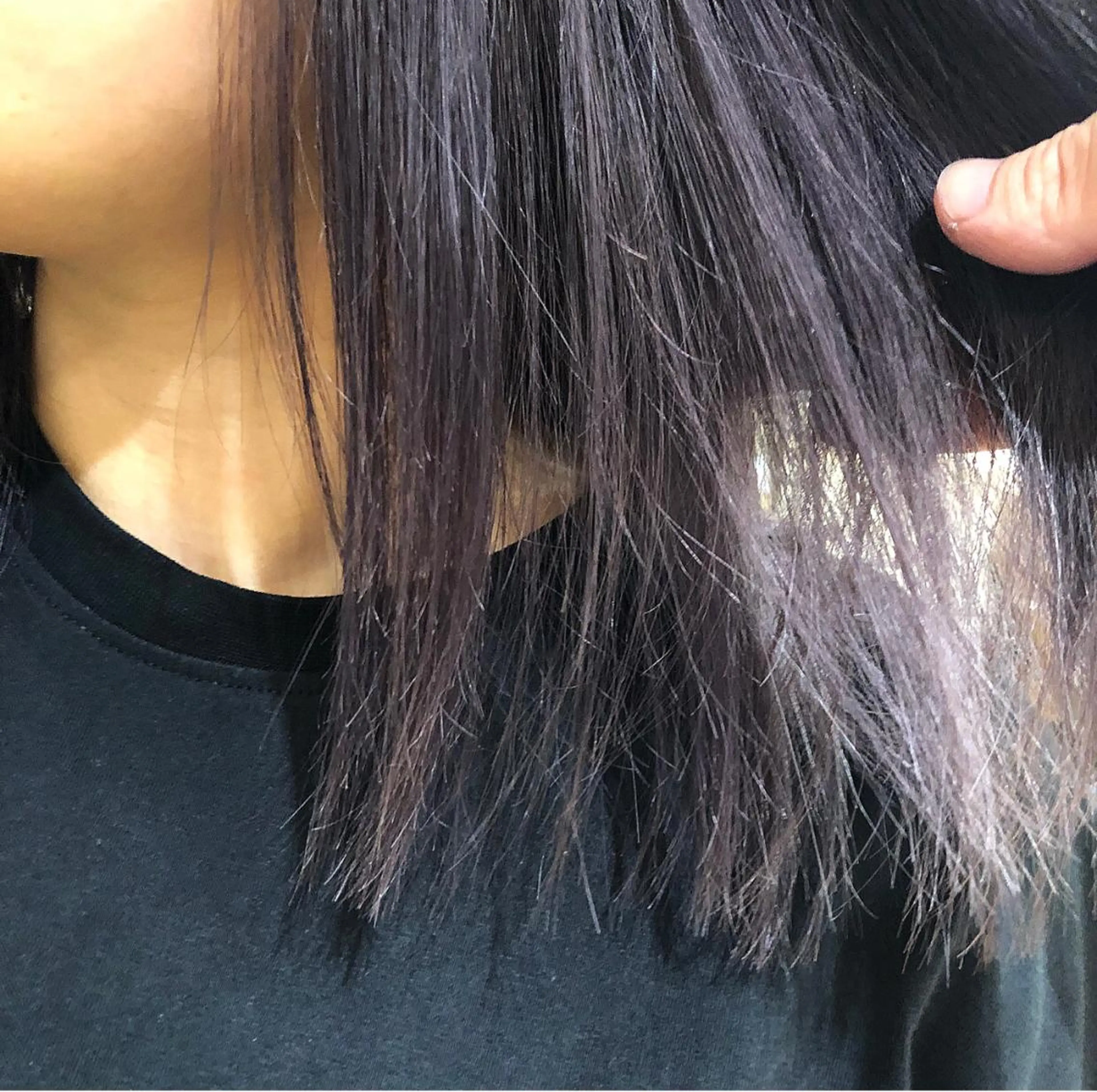 セミロング パープルカラー ヘアカラー トリートメント 韓国風スタイル 🍓MIZUKI🍓のヘアスタイル