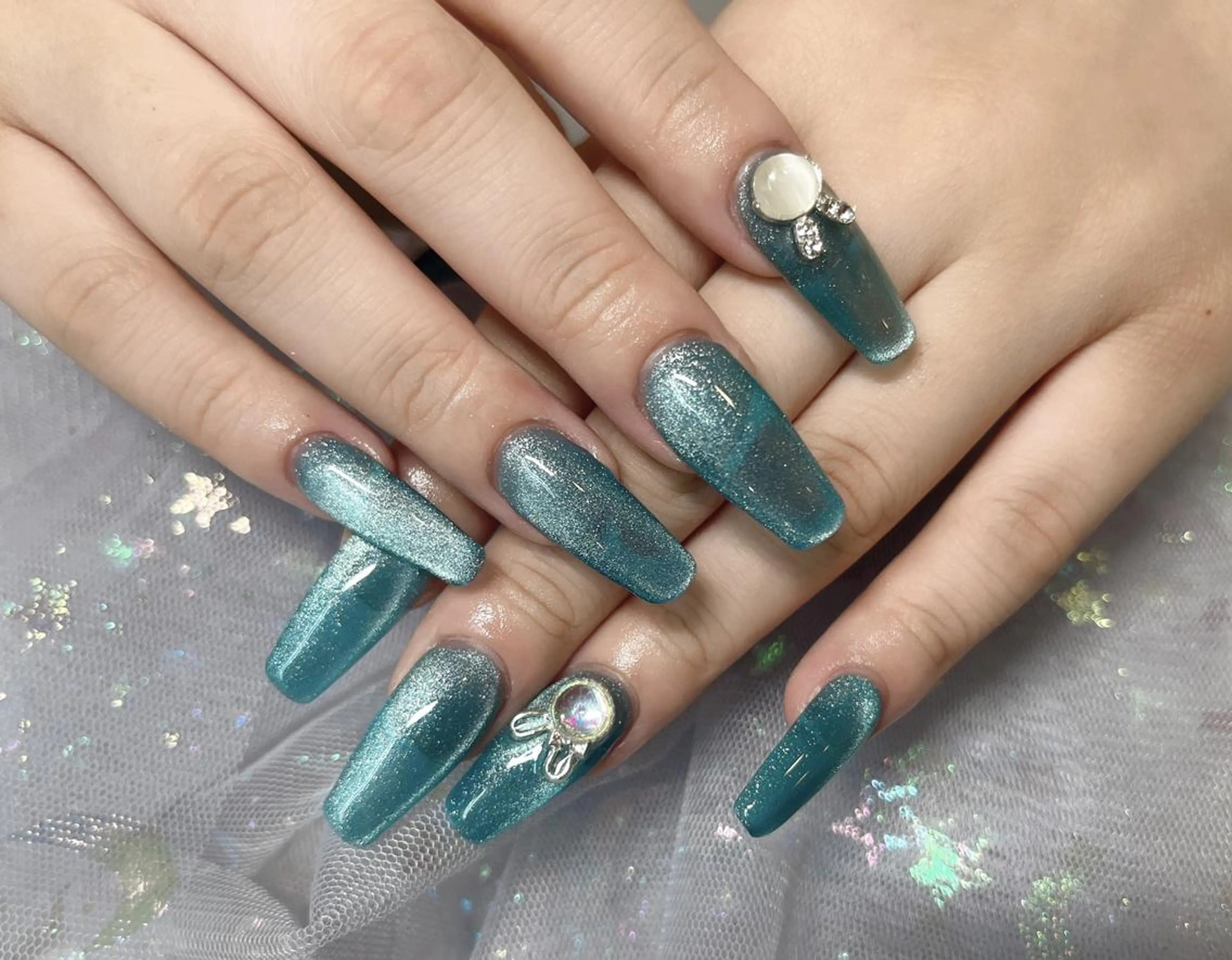 ネイル フラッシュネイル キラキラネイル AB マツエクネイルサロンのマツエク・マツパデザイン