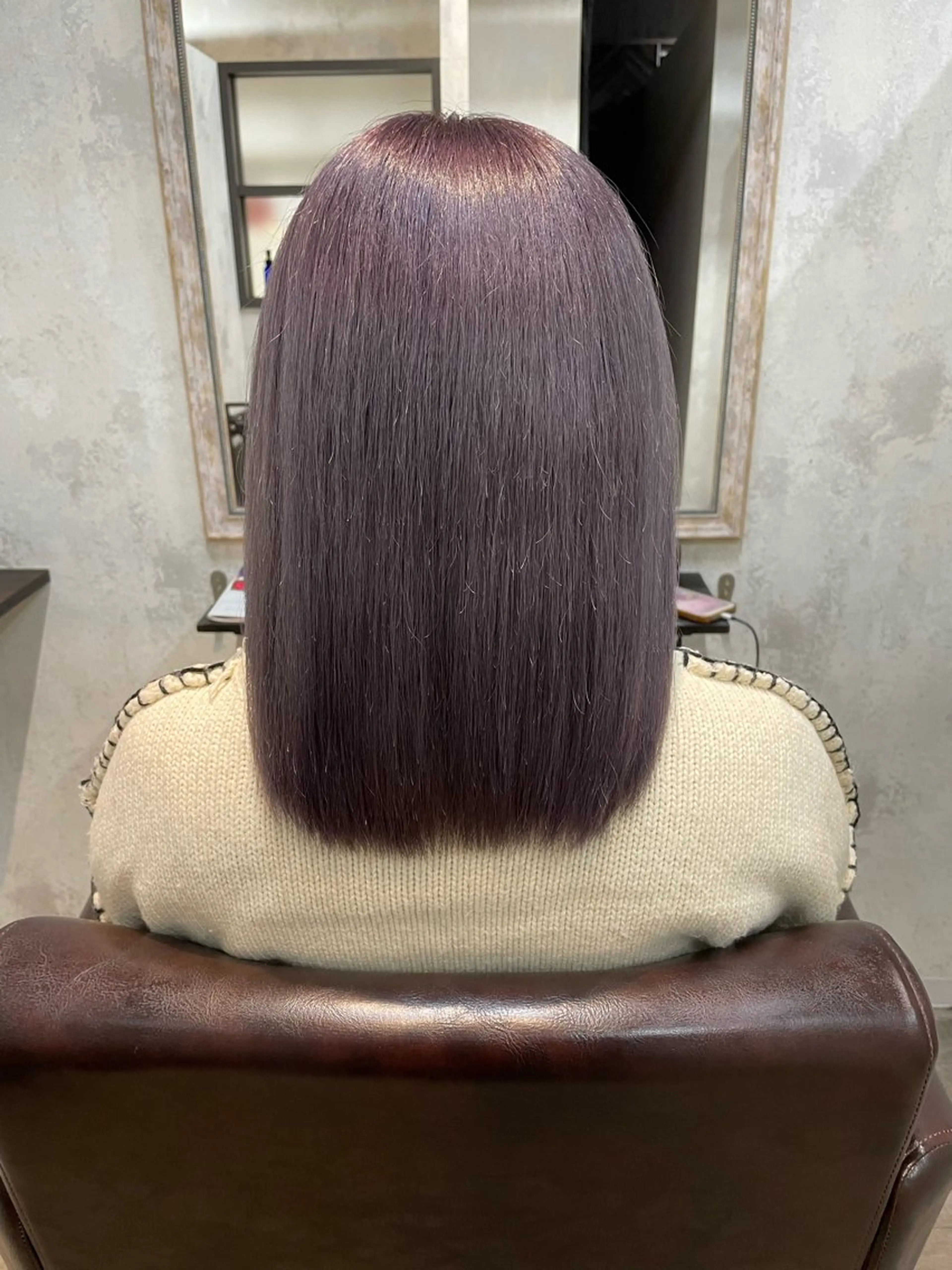 ミディアム カラー 髪質改善/縮毛矯正 アンナ🍊のヘアスタイル