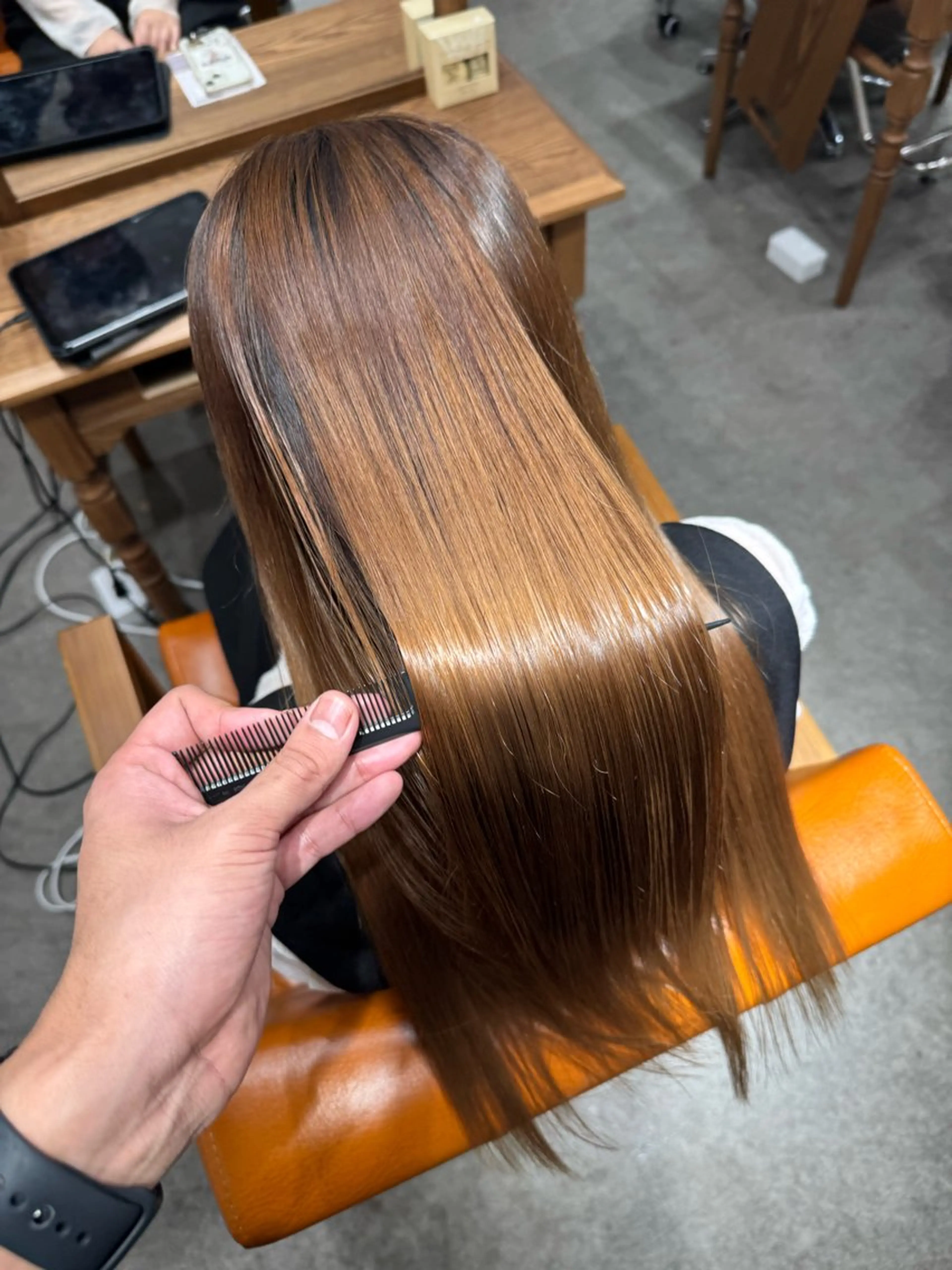 ロング カット 縮毛矯正 トリートメント 髪質改善縮毛✨ 泉谷彪芽のヘアスタイル