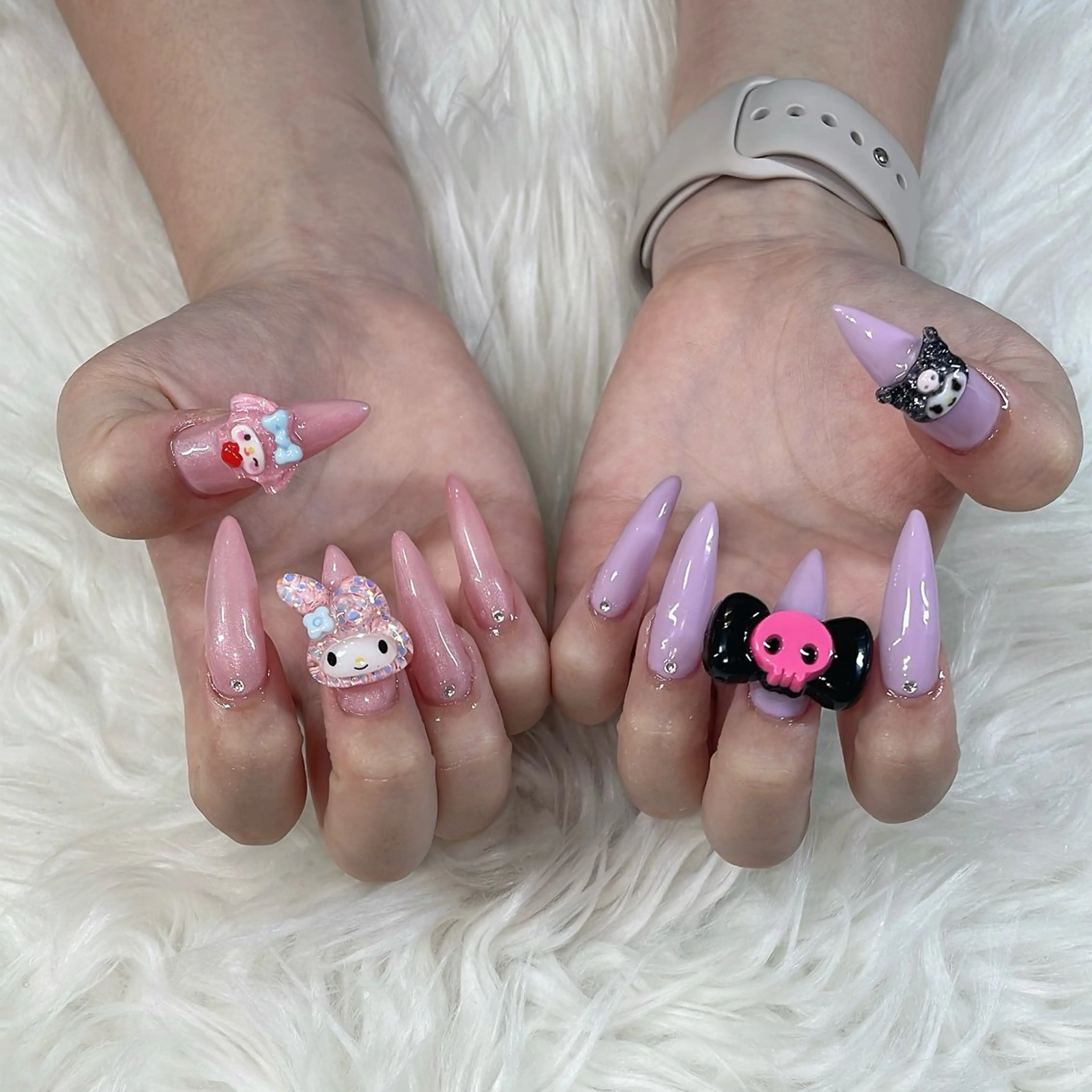 ネイル スカルプネイル ストーンネイル ハンドネイル BLUEM みおちのネイルデザイン