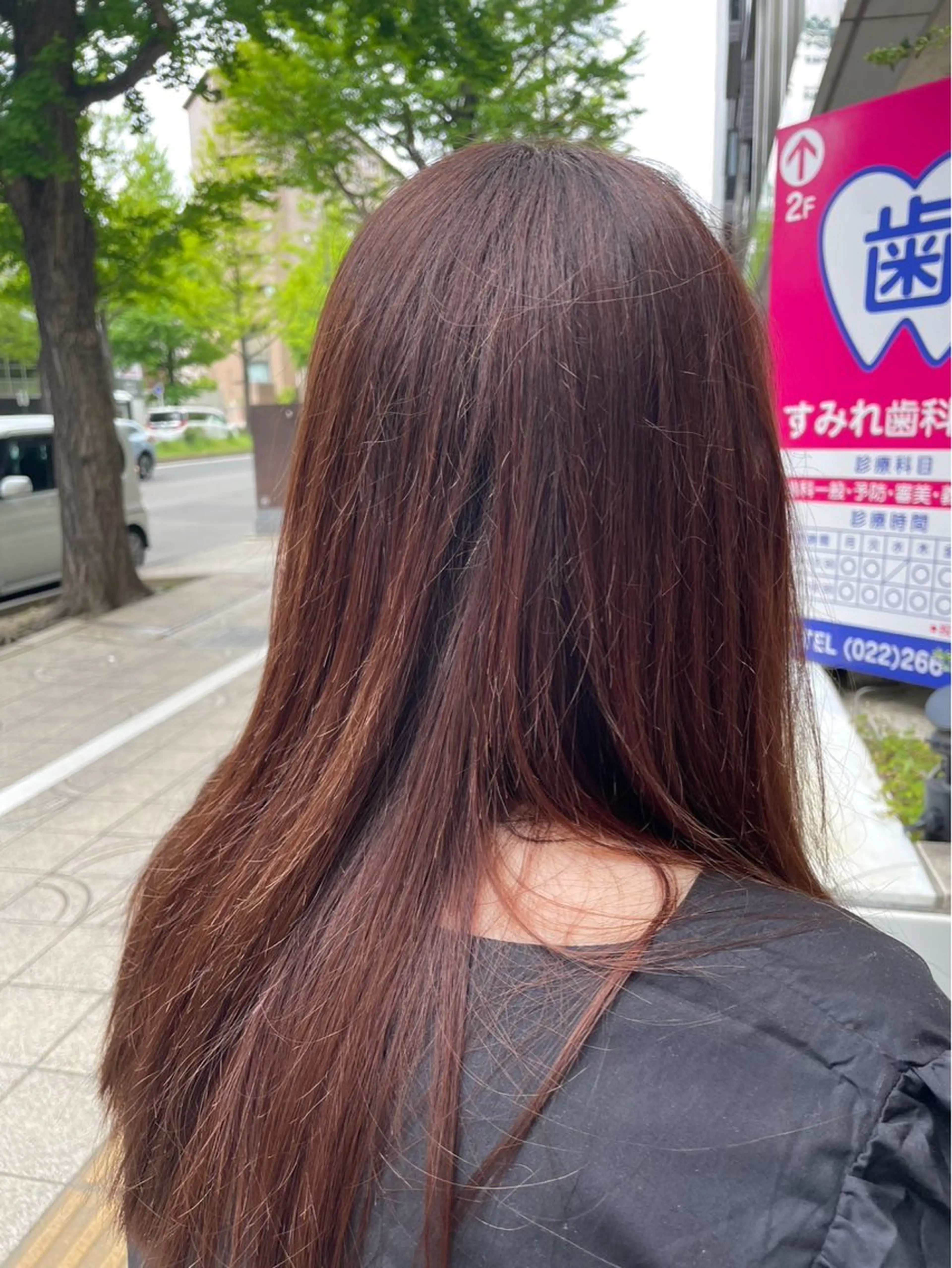 セミロング カラー 🌈透明感カラー 韓国 ミライ🇰🇷のヘアスタイル