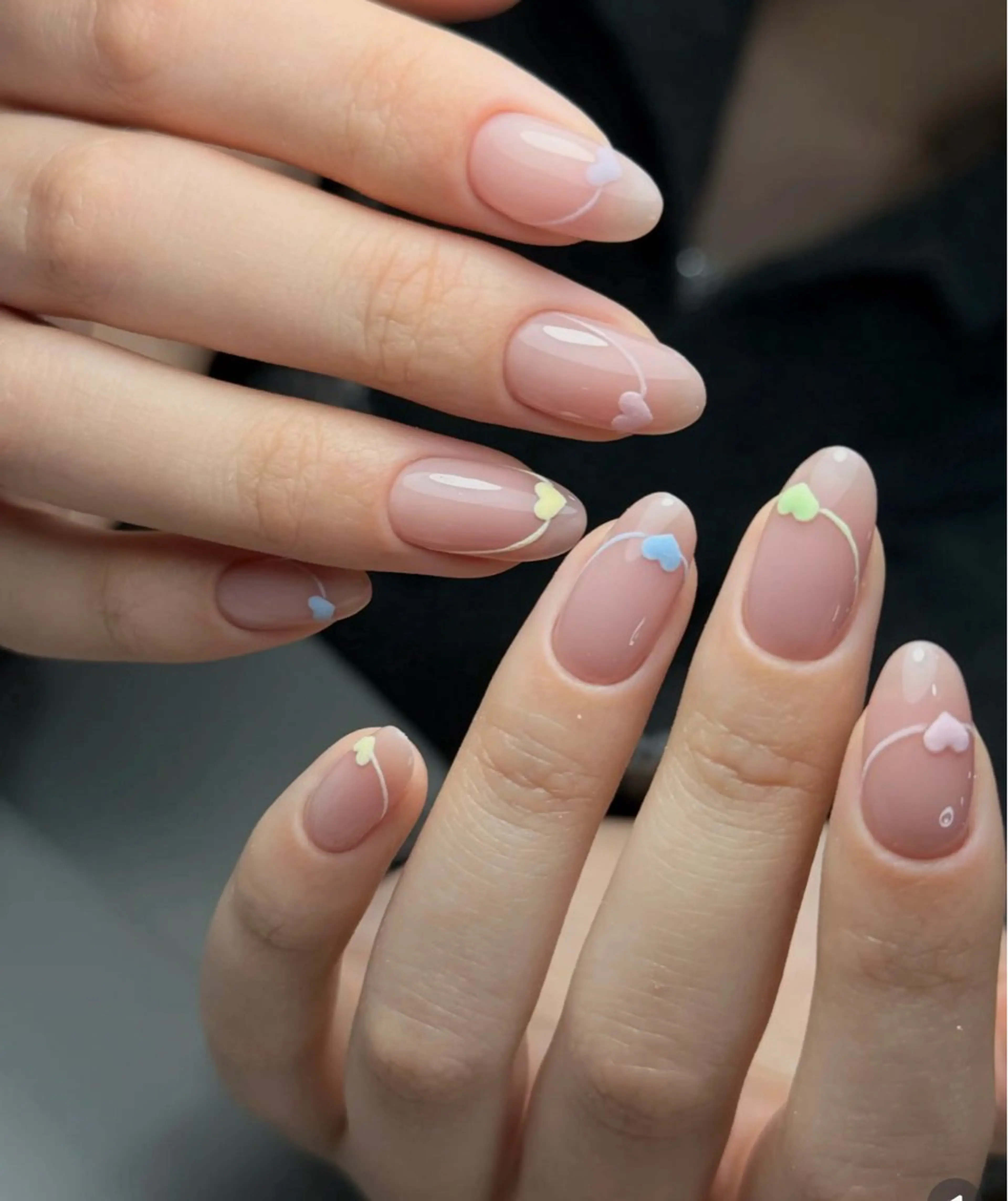 ネイル ハート パステルネイル 夏ネイル L&Y Nail salonのネイルデザイン