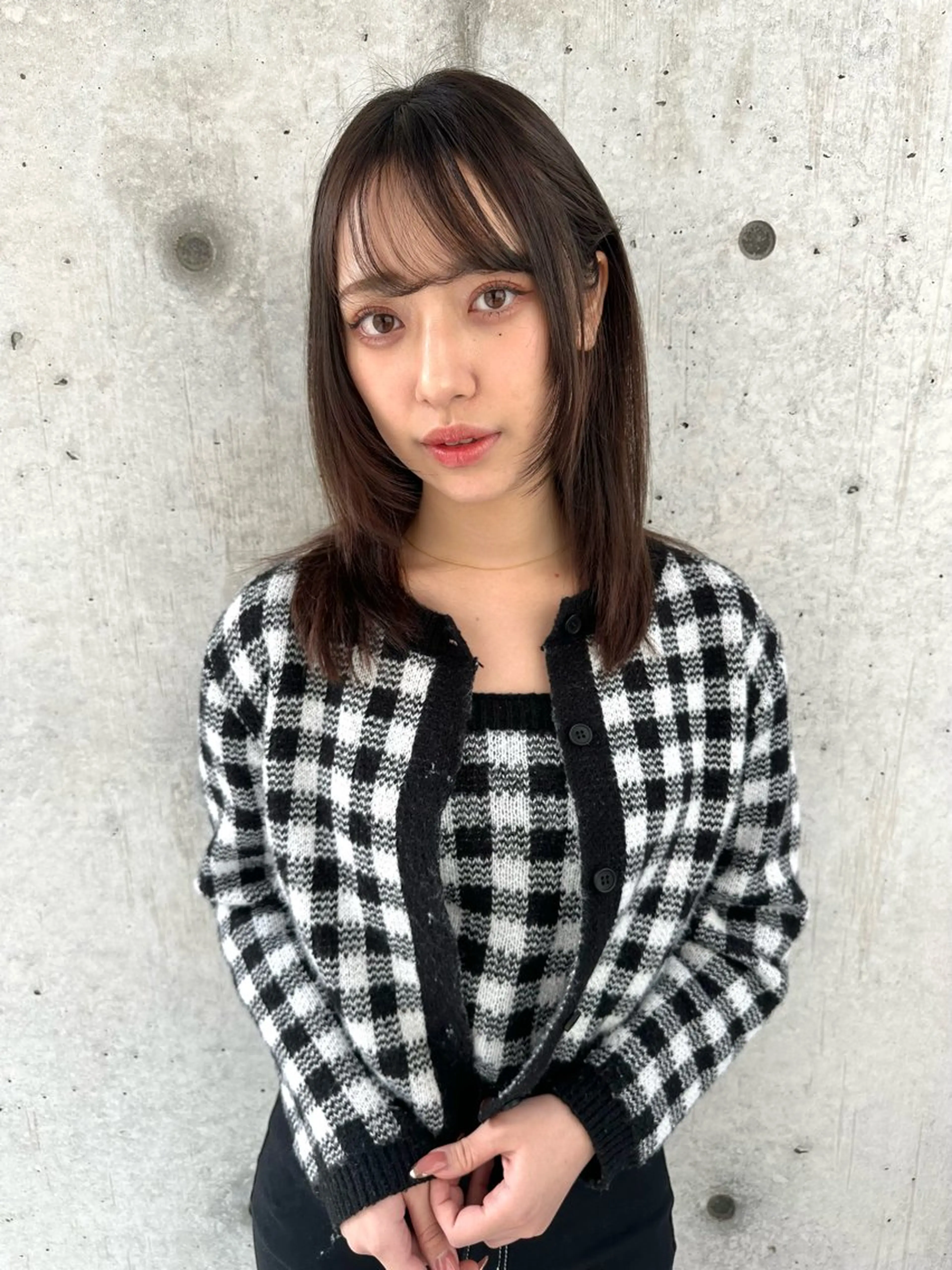 セミロング カラー 松永 悠里のヘアスタイル