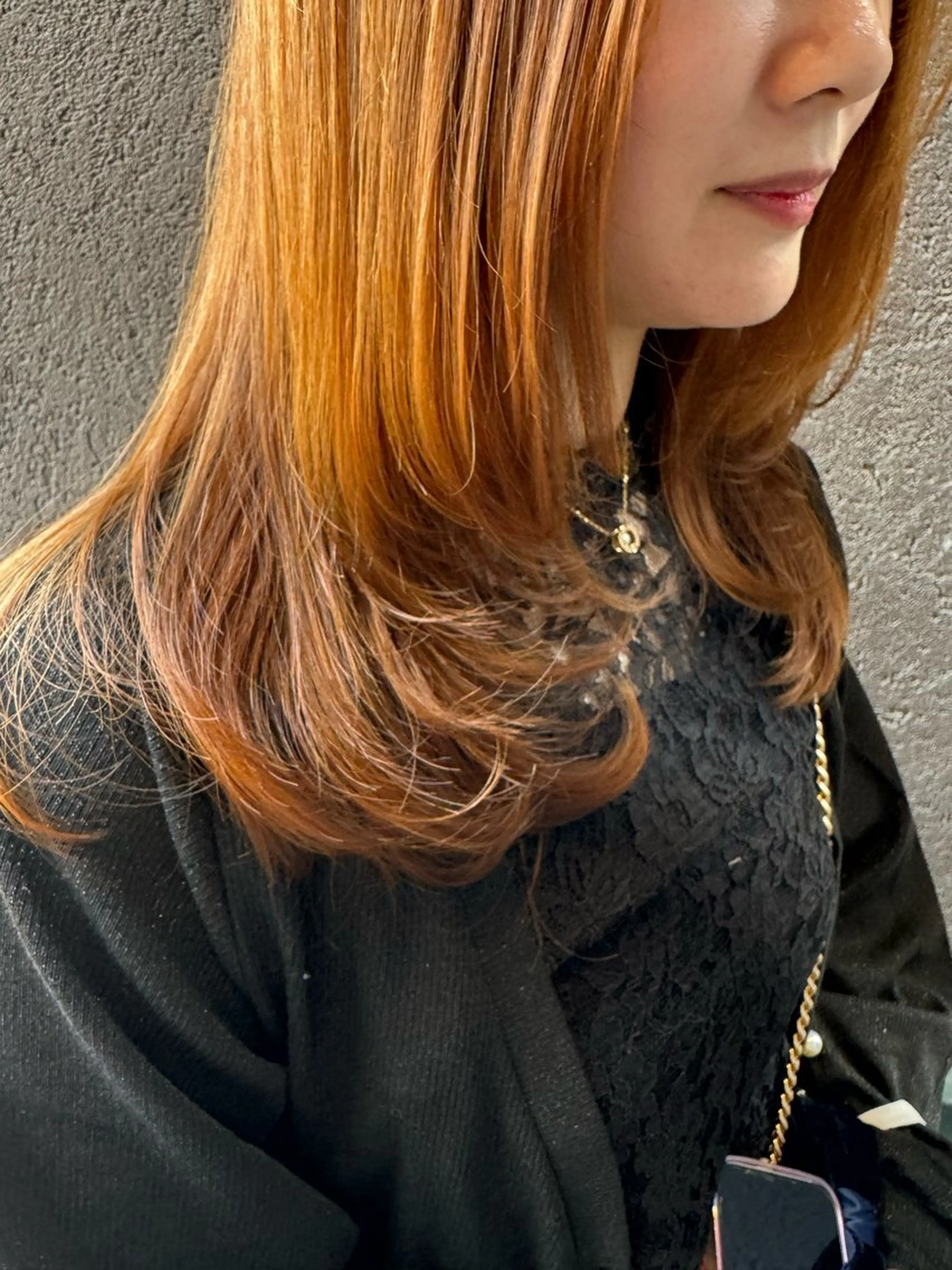 セミロング 顔周りカット レイヤーカット miyu .のヘアスタイル