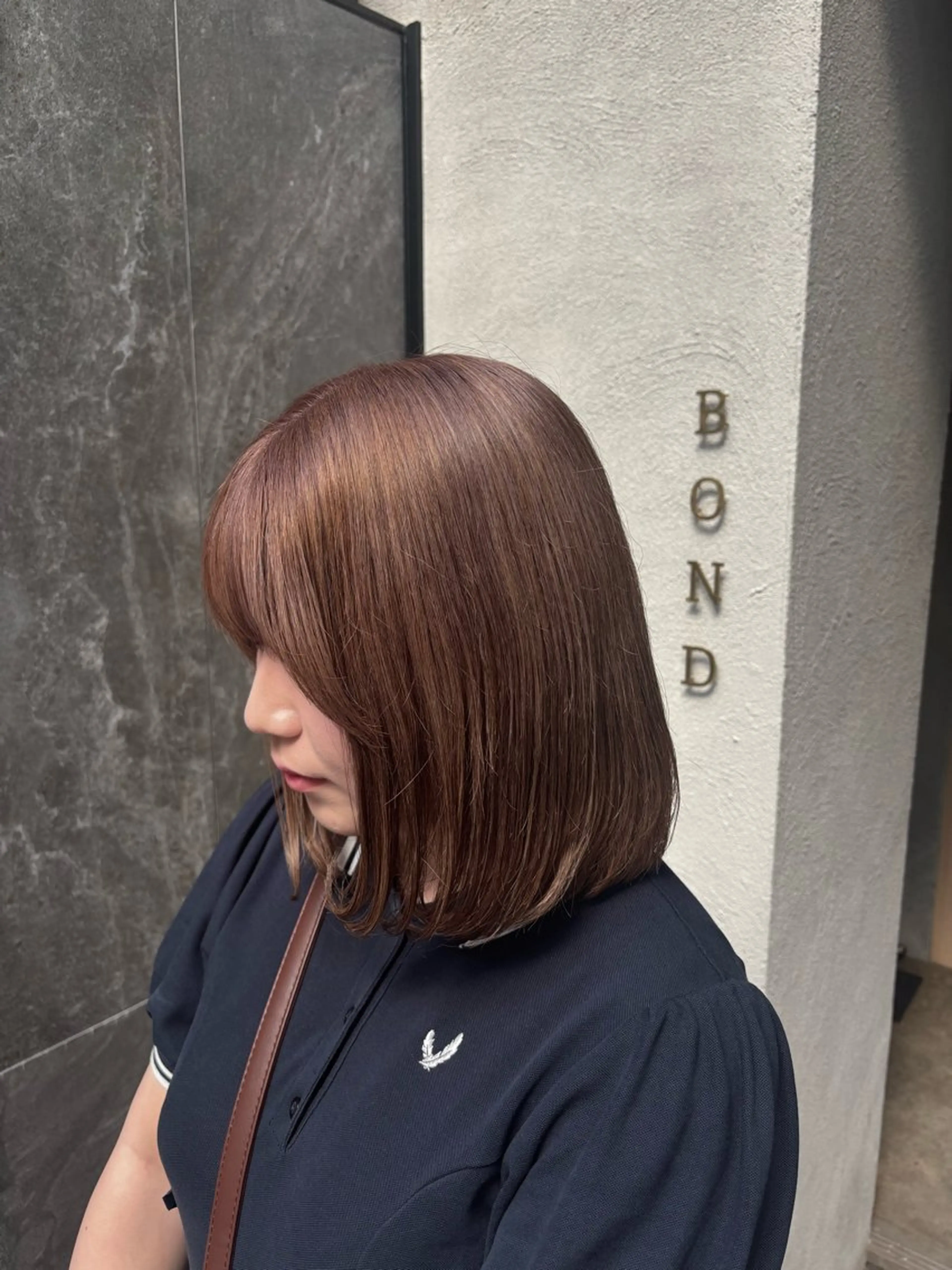 ミディアム カラー ボブ 石原 望来のヘアスタイル