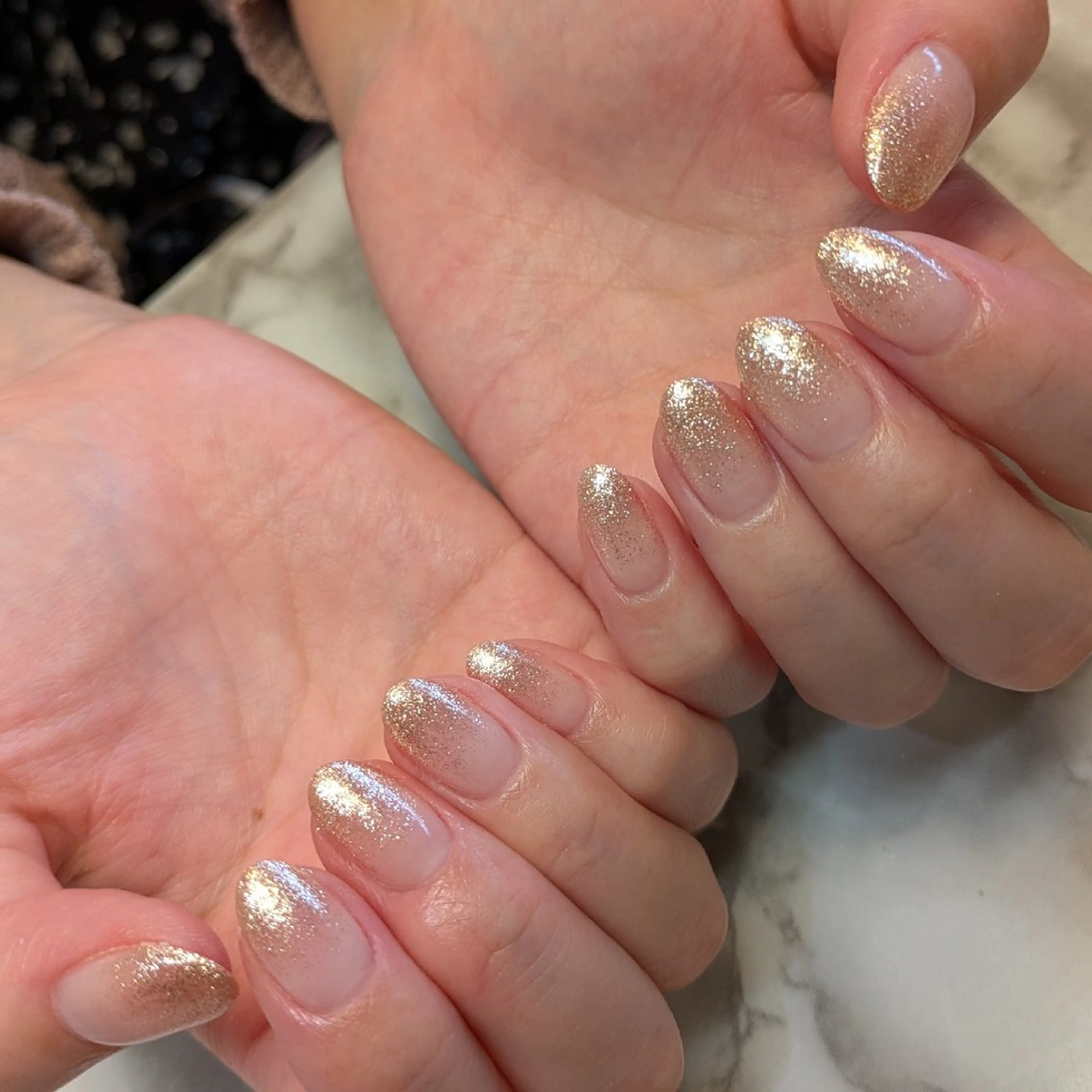 ネイル ラメ(グリッター) ラメグラデーション ジェヌインネイル 河内のネイルデザイン