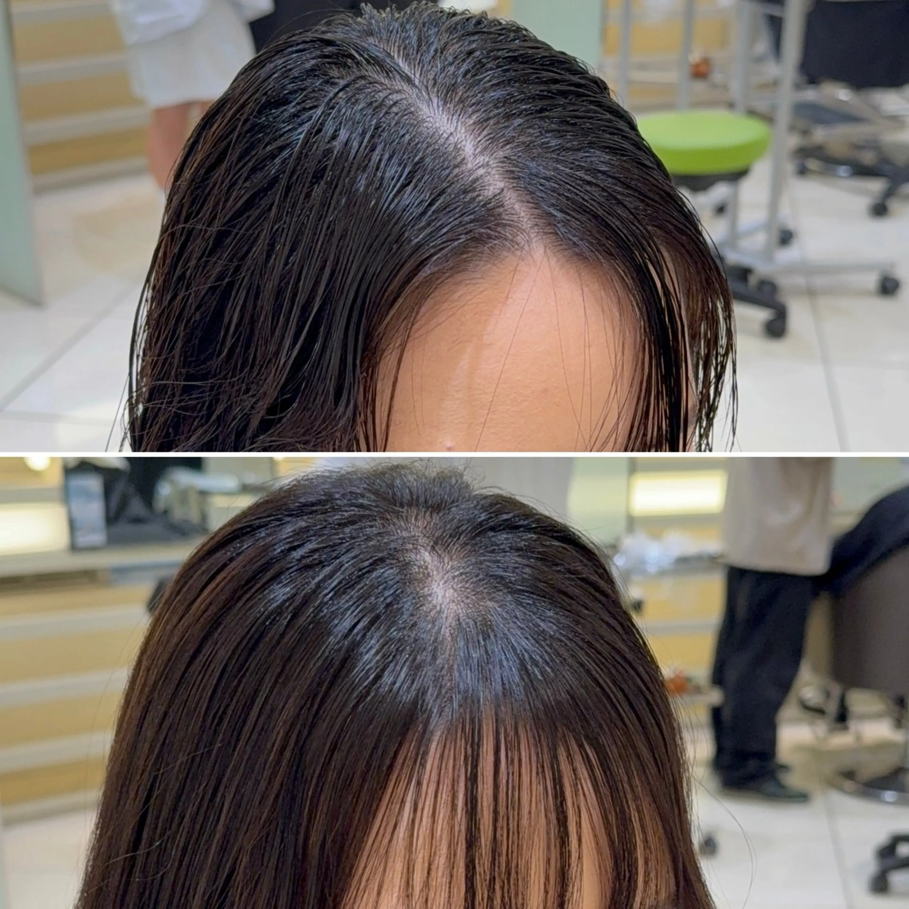 顔まわりカット+クロスパーマの写真