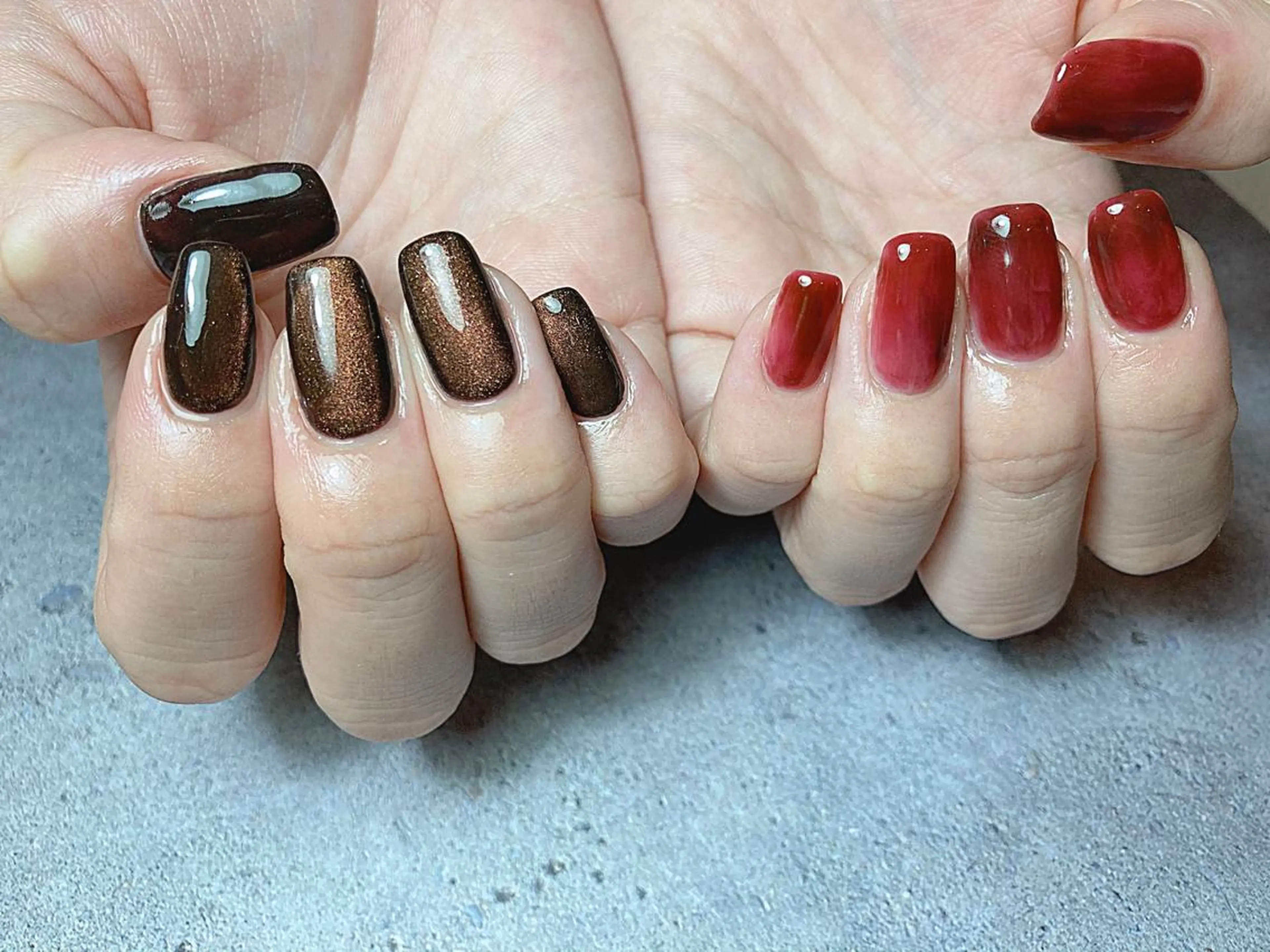 ショート カラー ネイル マツエク・マツパ ハンドネイル illum hicariのネイルデザイン