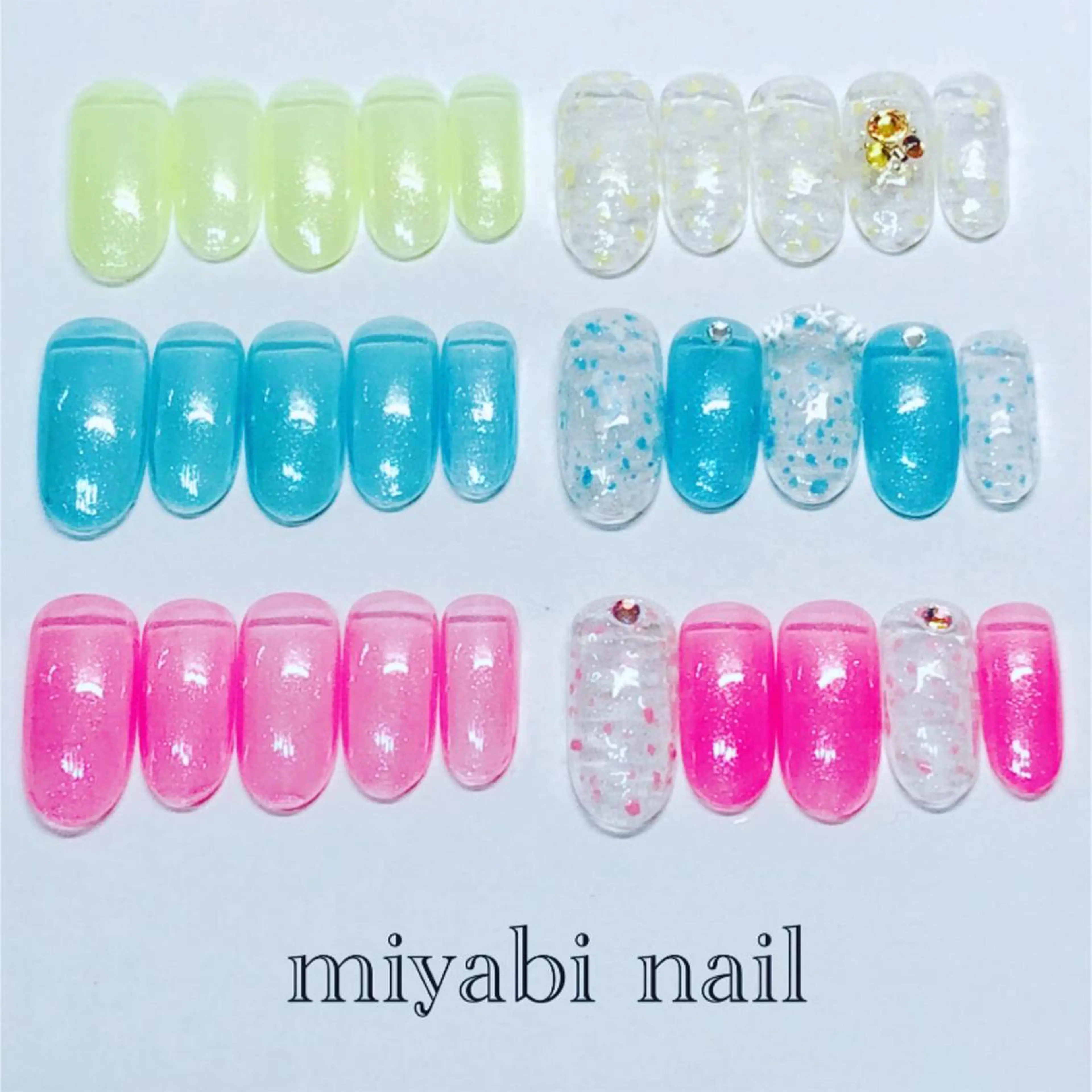 ネイル クリアネイル ジェルネイル シンプルネイル miyabi nail 桂川駅近くのネイルデザイン