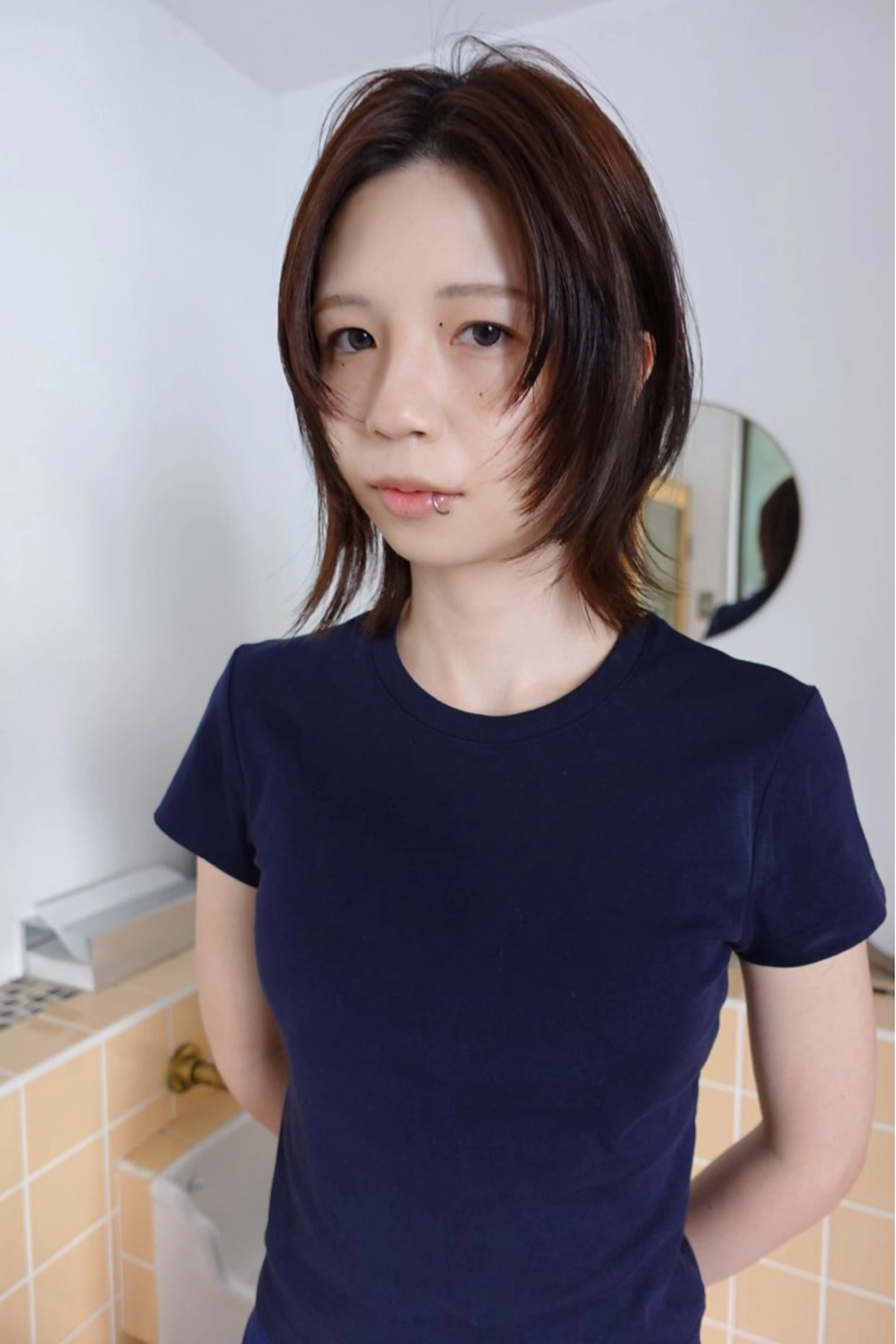 ミディアム カット sakura🌸 レイヤー/韓国ヘアのヘアスタイル