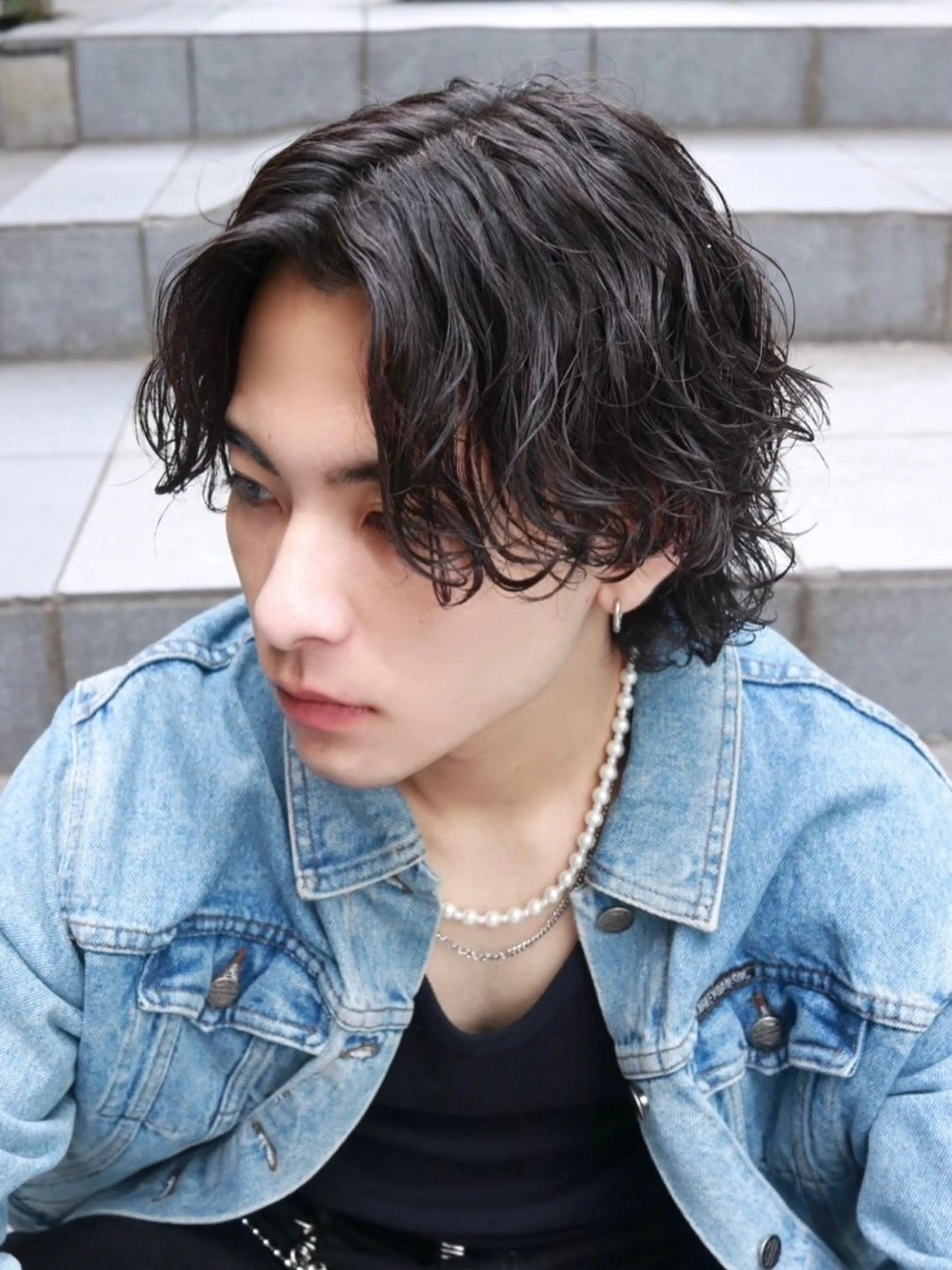 ミディアム パーマ スパイキーショート メンズ特化/鈴木美璃のヘアスタイル