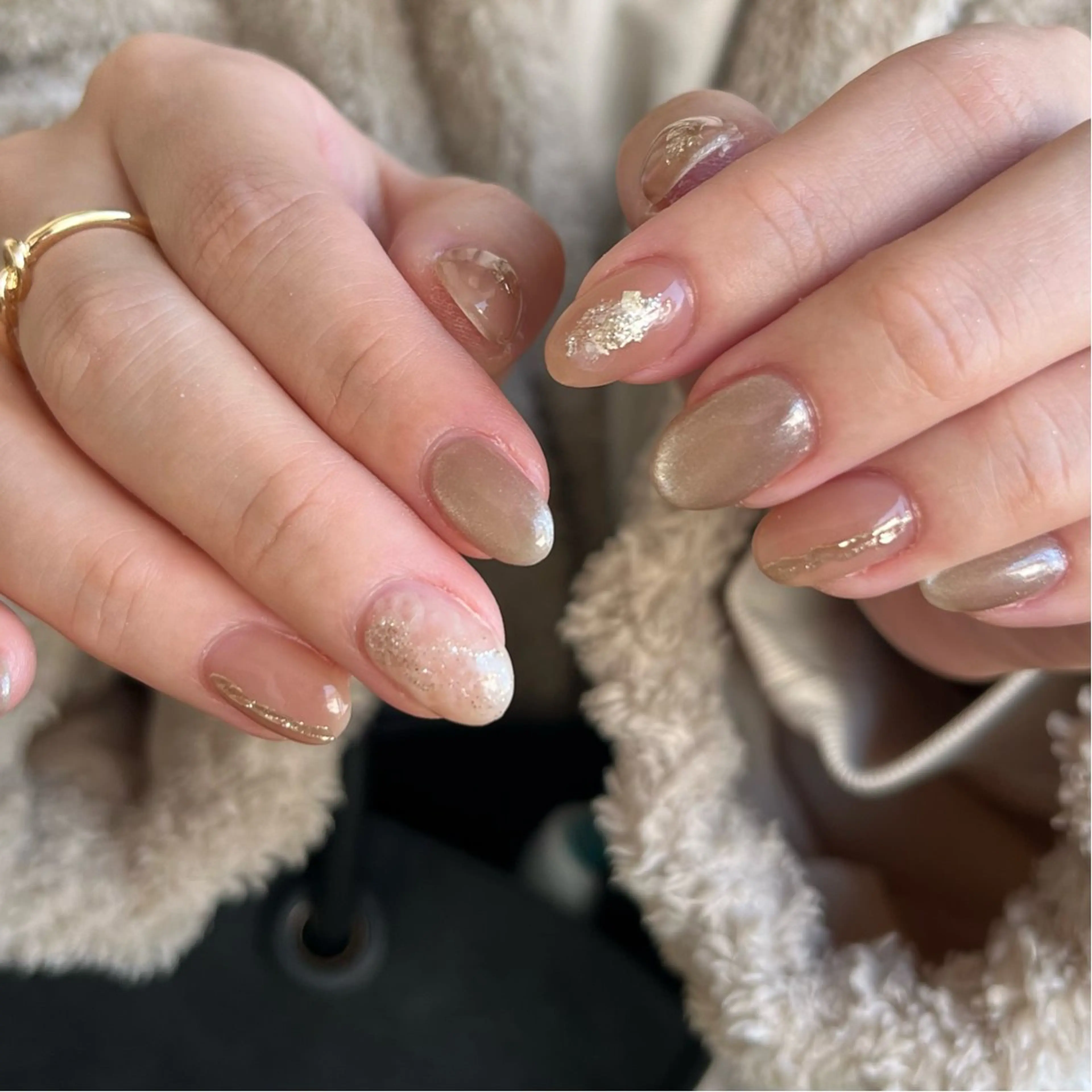 ネイル ハンドネイル Ray. ちゅるん系ニュアンスのネイルデザイン