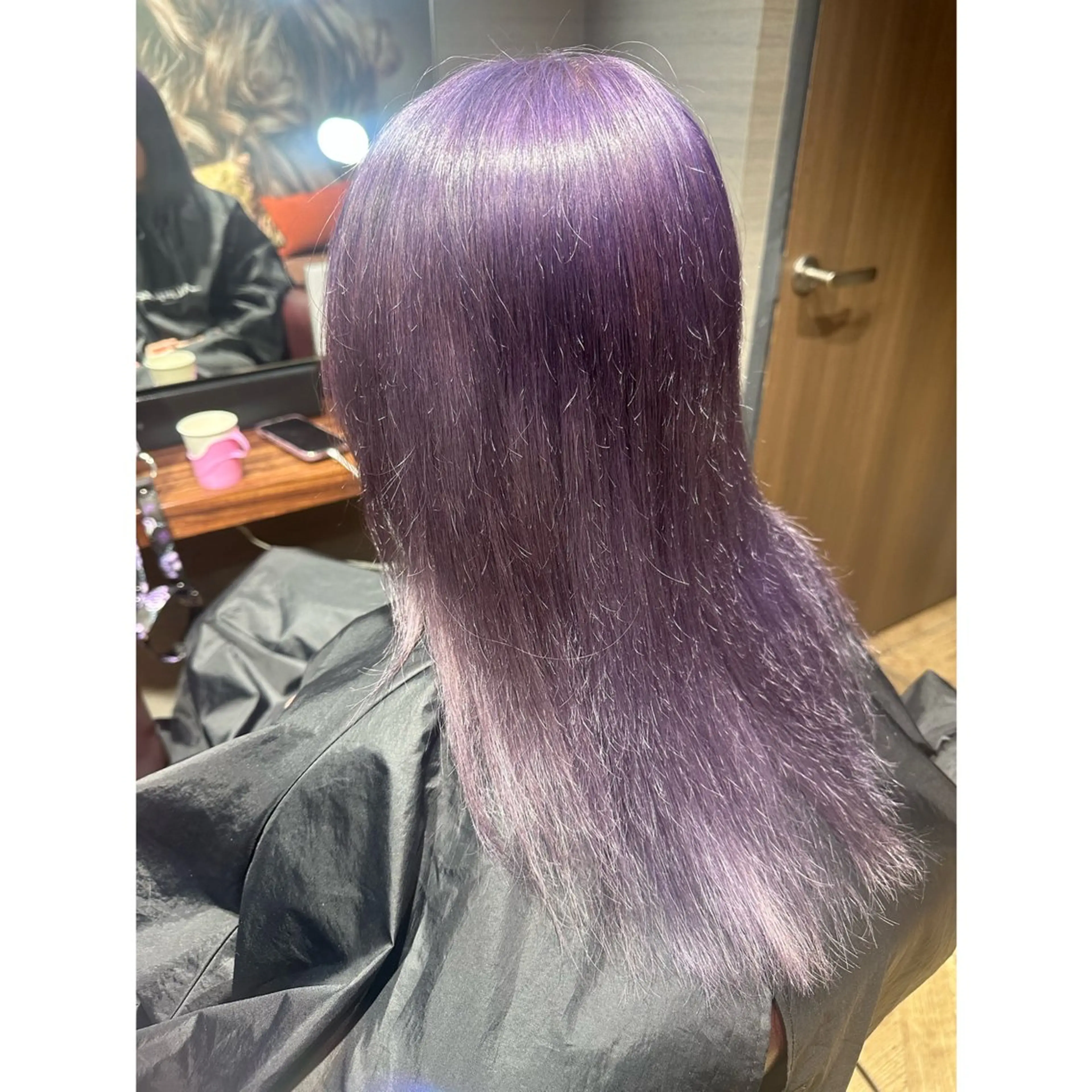 セミロング ヘアカラー エクステ 韓国ヘア×ハイトーン AYA💫のヘアスタイル