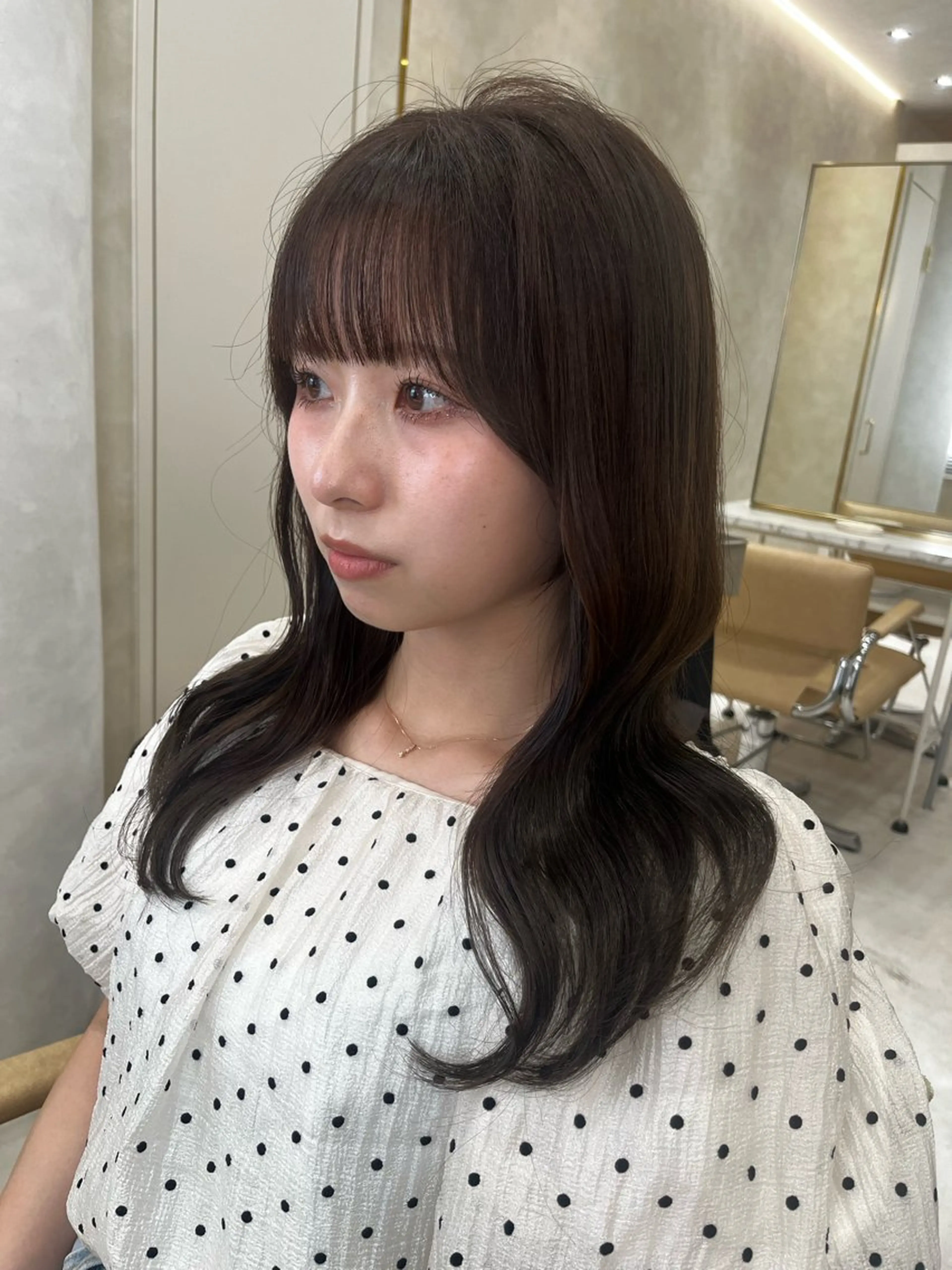 セミロング 似合わせカット カット ヘアカラー nao🎀zina 透明感/艶髪のヘアスタイル