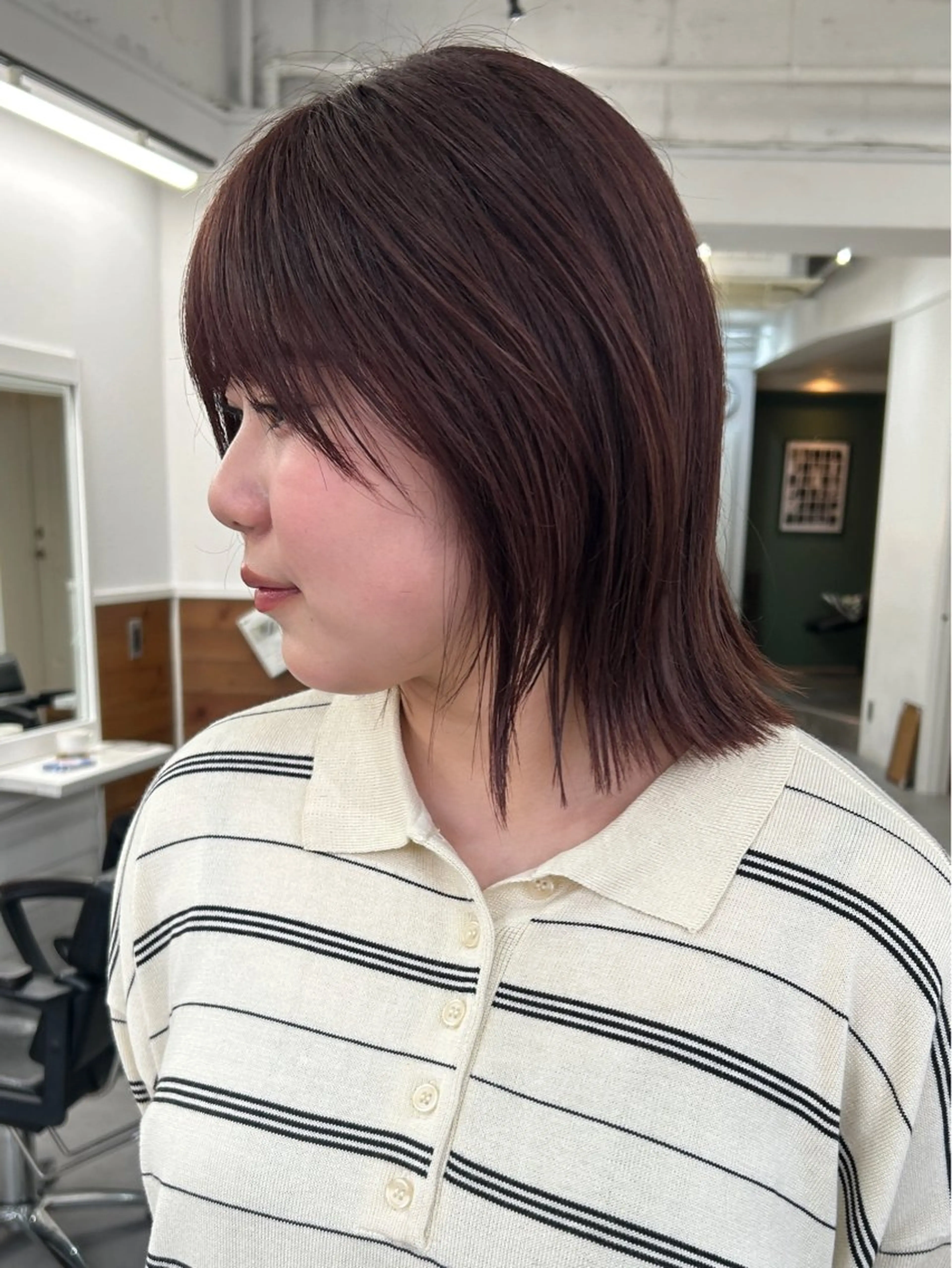 ミディアム カラー レイヤーボブ/ 艶カラー/サナ🌼のヘアスタイル